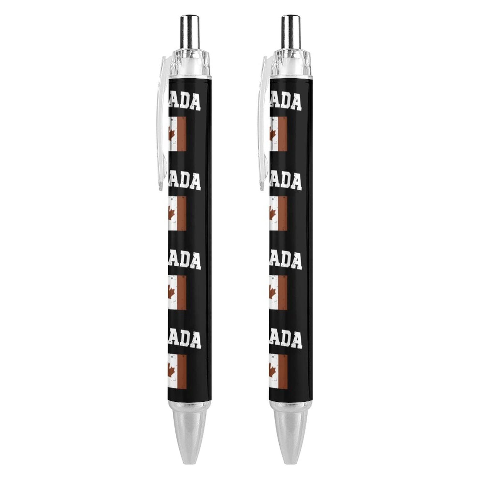 Vintage Canadian Flag Retractable Ballpoint Pen - 0.5mm Bold Point Blue Ink - Premium Quality Writing Instrument (2 Pack) - Perfect for Office, School, Gifts & Collectors