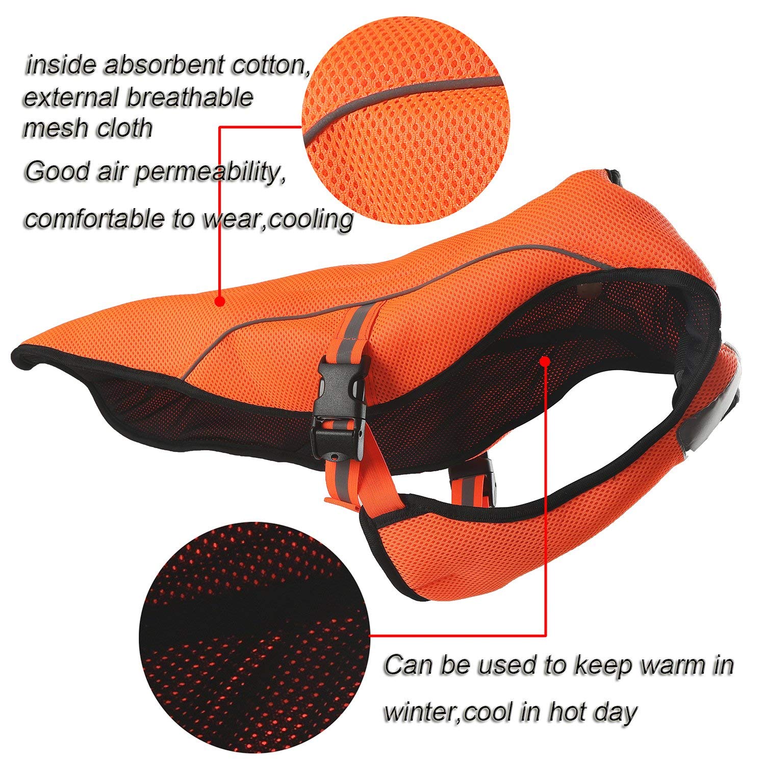 Adjustable Dog Cooling Vest - Reflective Hunting & Safety Jacket for Summer, Swamp Cooler Vest for Large Dogs - Perfect for Outdoor Adventures, Hiking & Hot Weather Protection