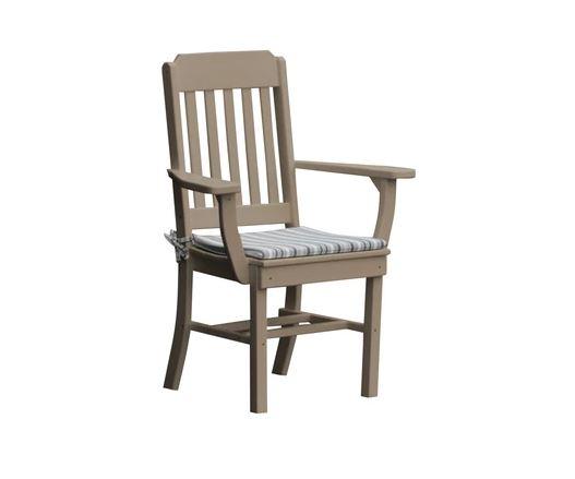 A & L Furniture Traditional Dining Chair with Arms - Solid Wood Upholstered Seat - Elegant Home Dining Room Furniture for Family Gatherings & Dinner Parties