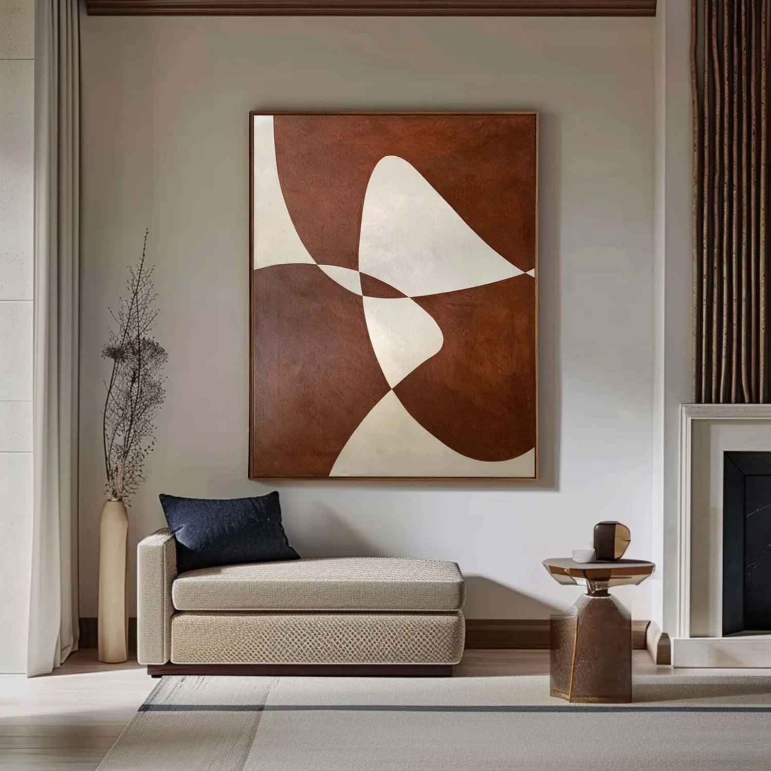 Beige & Brown Abstract Wall Art Print #BB131 - Modern Home Decor for Living Room, Bedroom & Office