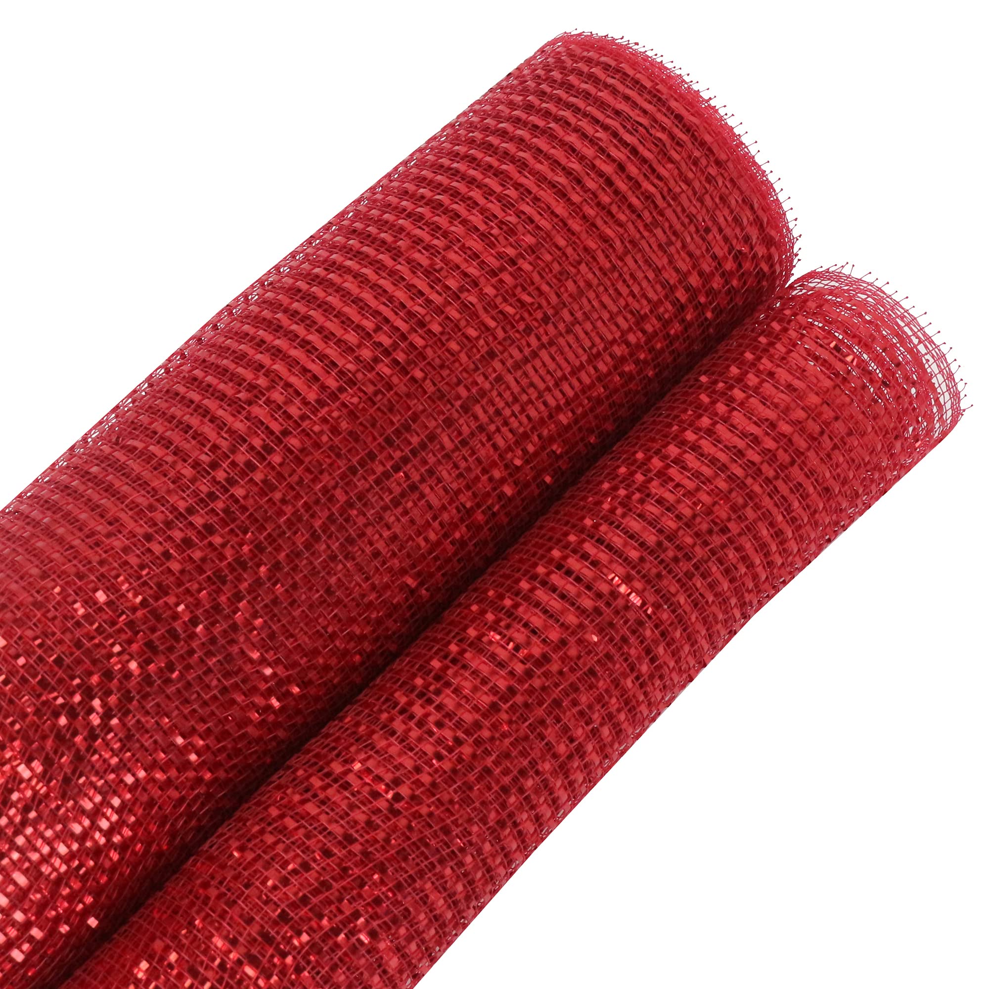 MEEDEE 10 Inch Wide Red and Gold Metallic Mesh Ribbon - 30 Feet Christmas Tree Decoration, Wreath & Garland Craft Supplies for Holiday DIY, Party Decor, Gift Wrapping and Home Décor