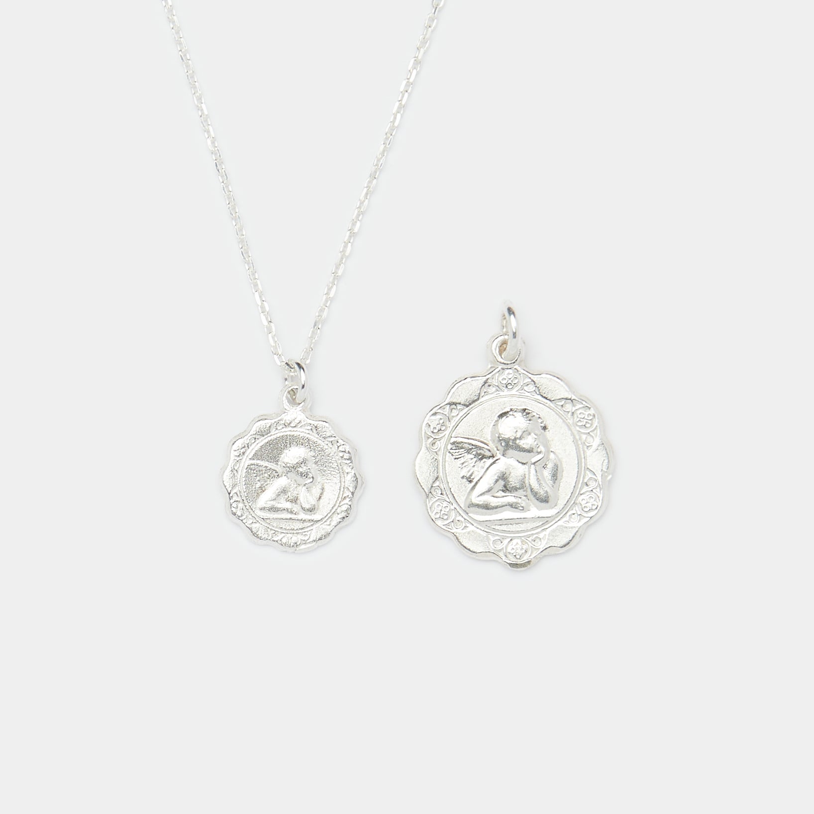Sterling Silver Baby Luna Medallion Necklace for Girls - Perfect Gift for Birthdays, Christenings & Special Occasions
