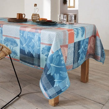Premium Coral Dragonfly Print Waterproof Tablecloth - Elegant Dining Decor for Parties, Weddings & Outdoor Events