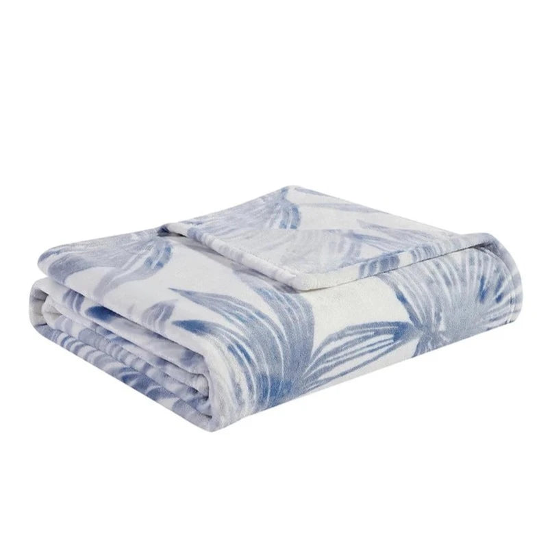 Tommy Bahama Home Kayo Blue Throw Blanket - Soft & Cozy Lightweight Blanket for Sofa, Bed, Travel & Outdoor Use