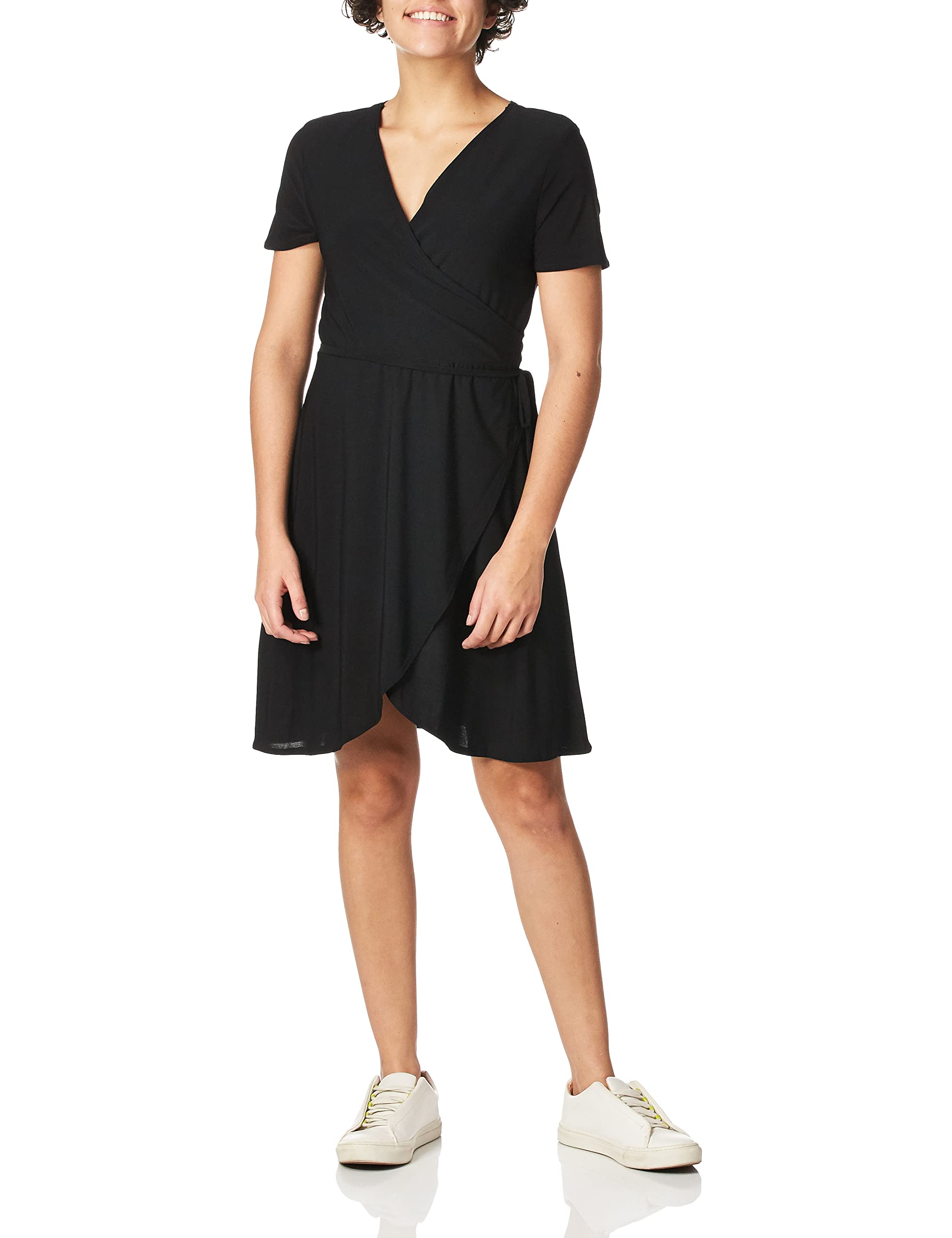Star Vixen Women's Short Sleeve Wrap Dress - Ballet-Inspired Flowy Summer Dress for Casual Outings & Date Nights