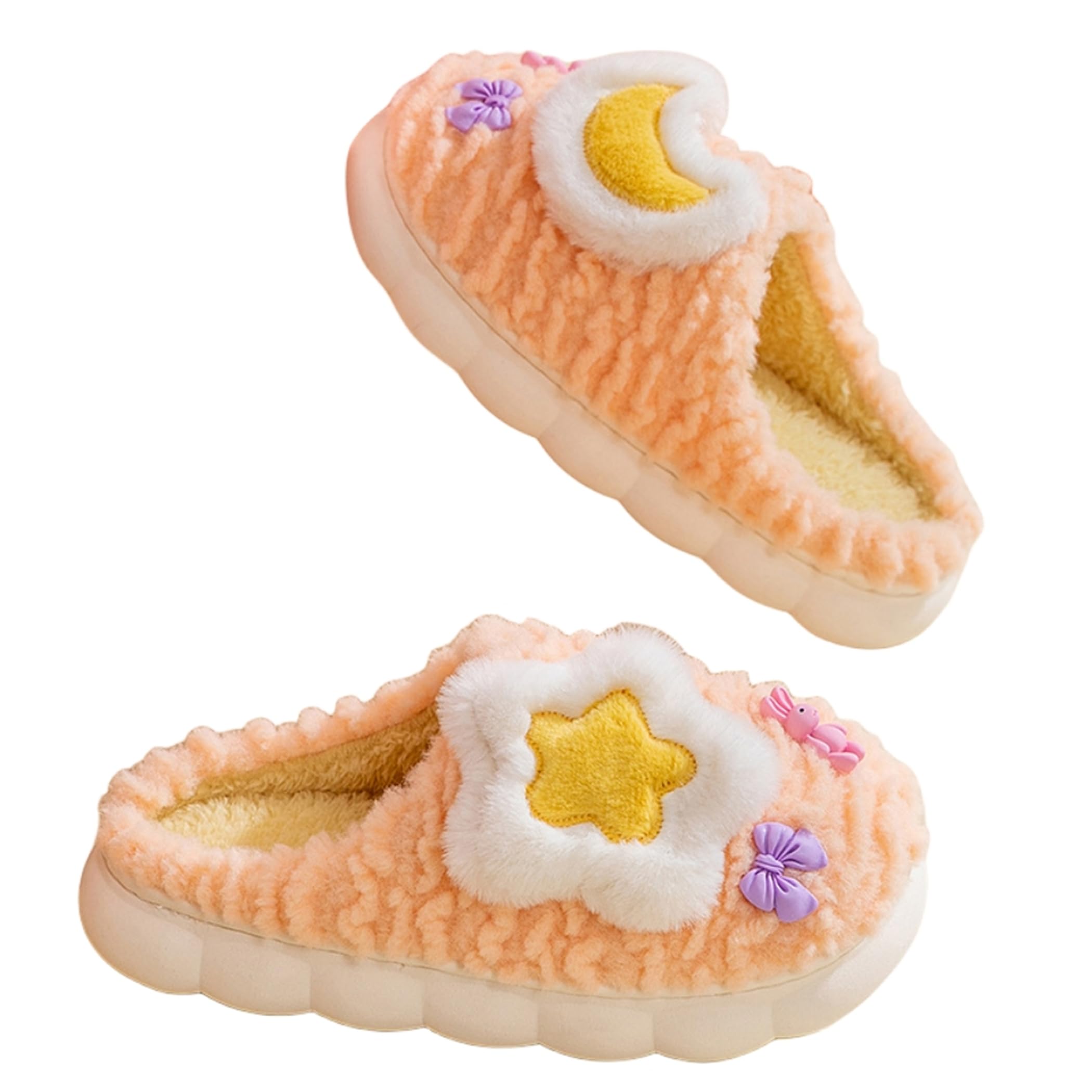 Star Cotton Slippers for Men & Women - Ultra Soft Plush Indoor House Shoes for Home Comfort | Cozy Lounge Wear for Relaxing Evenings