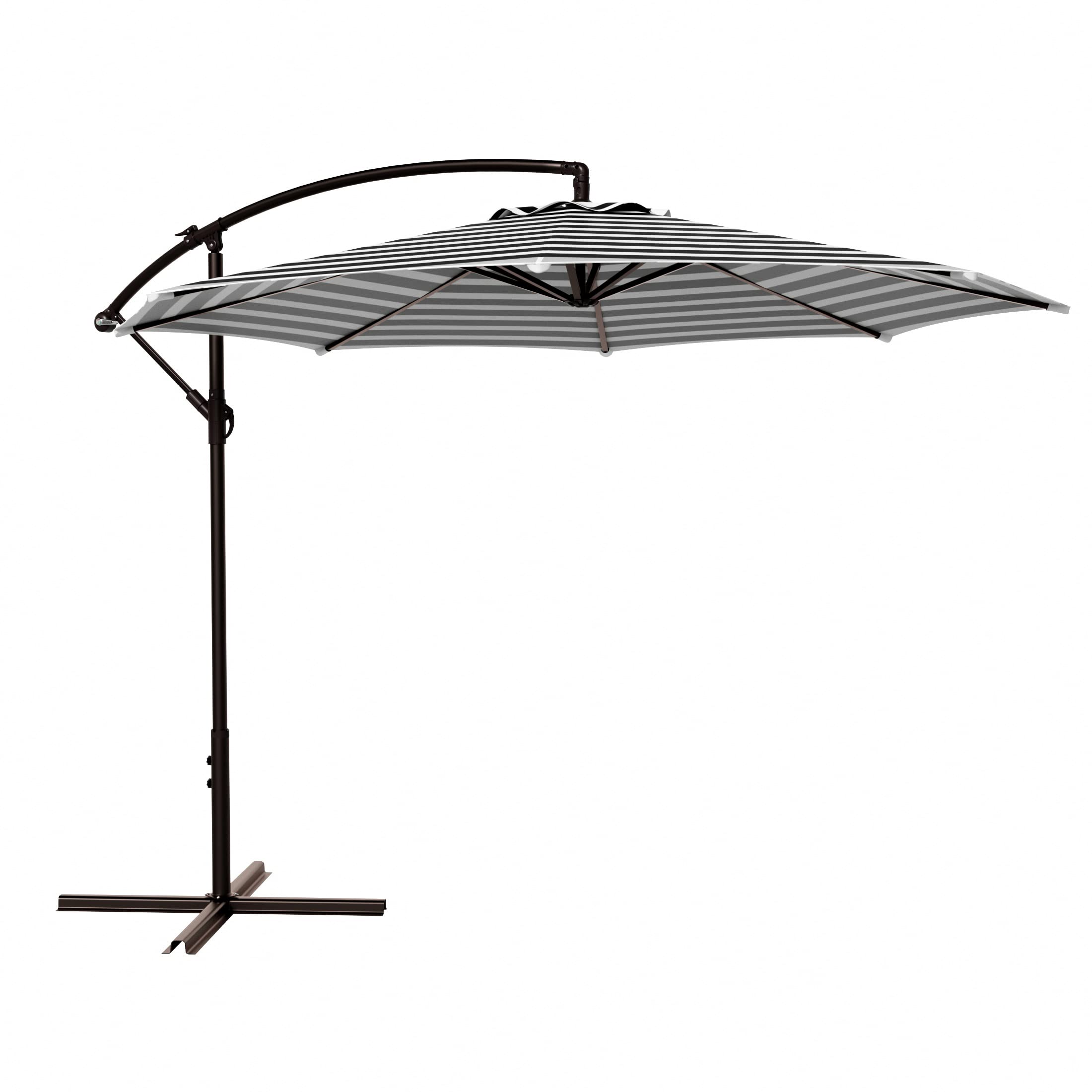 10ft Outdoor Patio Cantilever Umbrella with Stand - 2 Piece Hanging Shade Kit for Backyard, Poolside & Garden Relaxation | WO Home Furniture