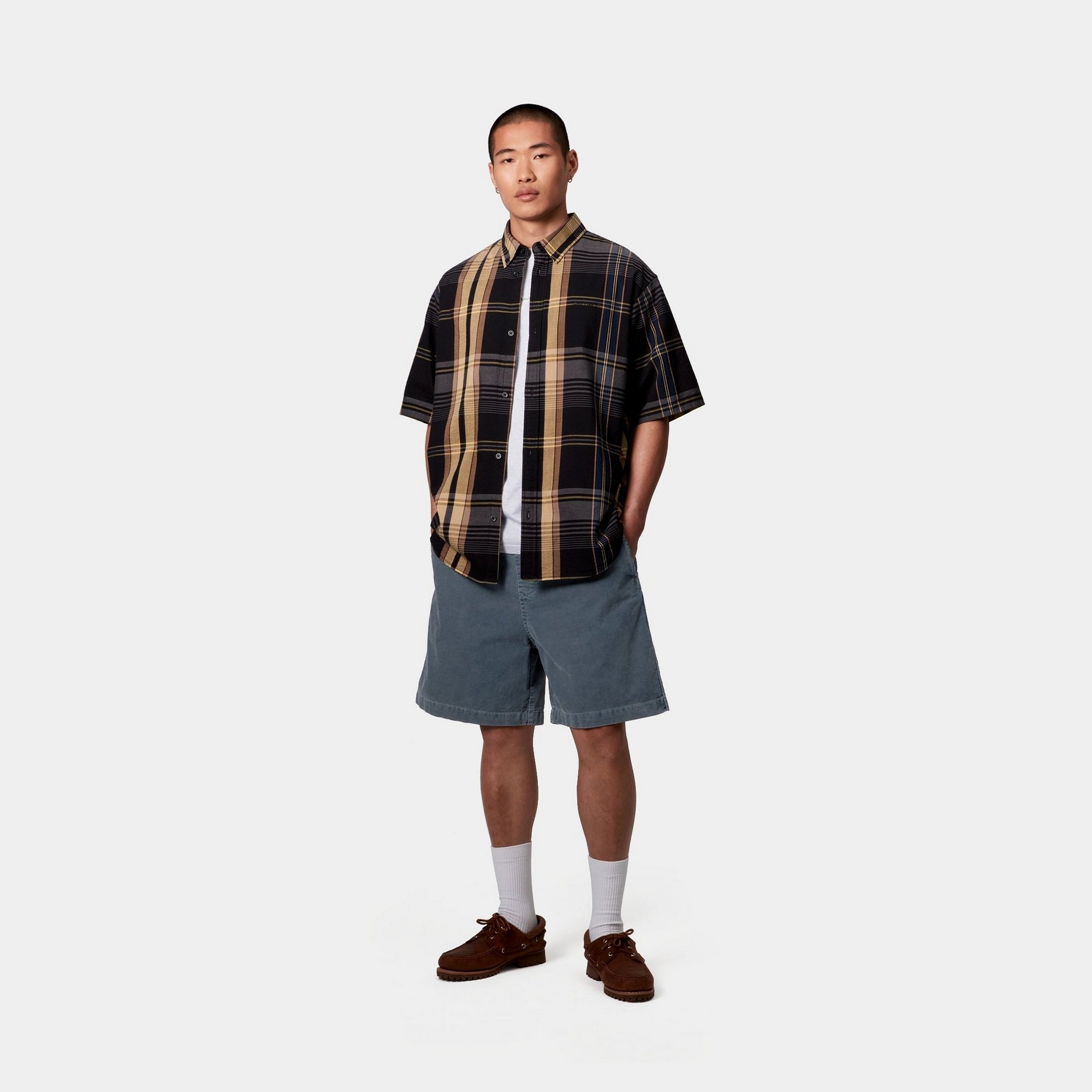 Reynold Corduroy Shorts for Men - Dusky Blue Washed Corduroy Casual Shorts | Perfect for Summer Outfits, Beachwear & Relaxing