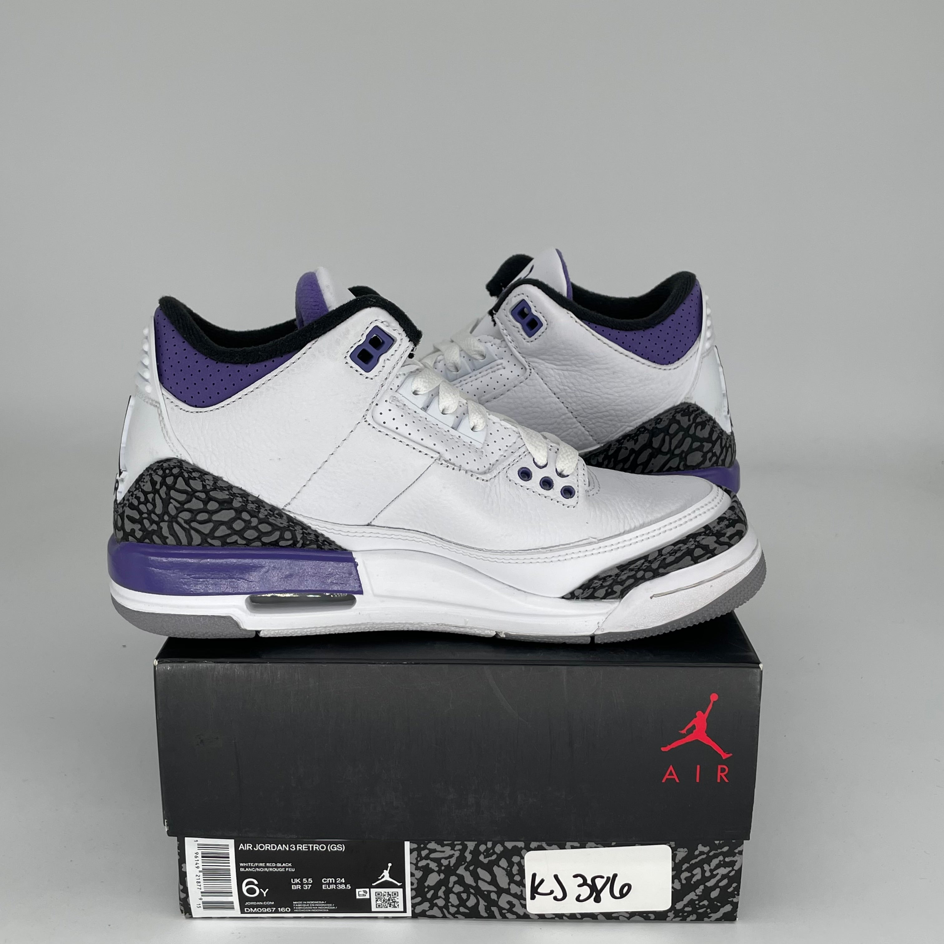 AIR JORDAN 3 DARK IRIS Basketball Shoes for Boys Size 6Y (DM0967-105) - Perfect for School, Sports & Casual Wear