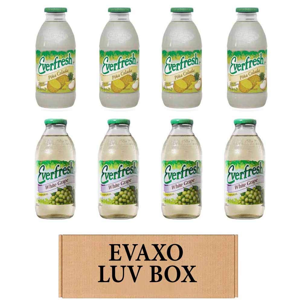 Geakv Pina Colada & White Grape Juice Variety Pack - 8 x 16 oz (237 ml) Bottles - Tropical Fruit Flavored Drinks for Parties, Picnics & Summer Refreshment