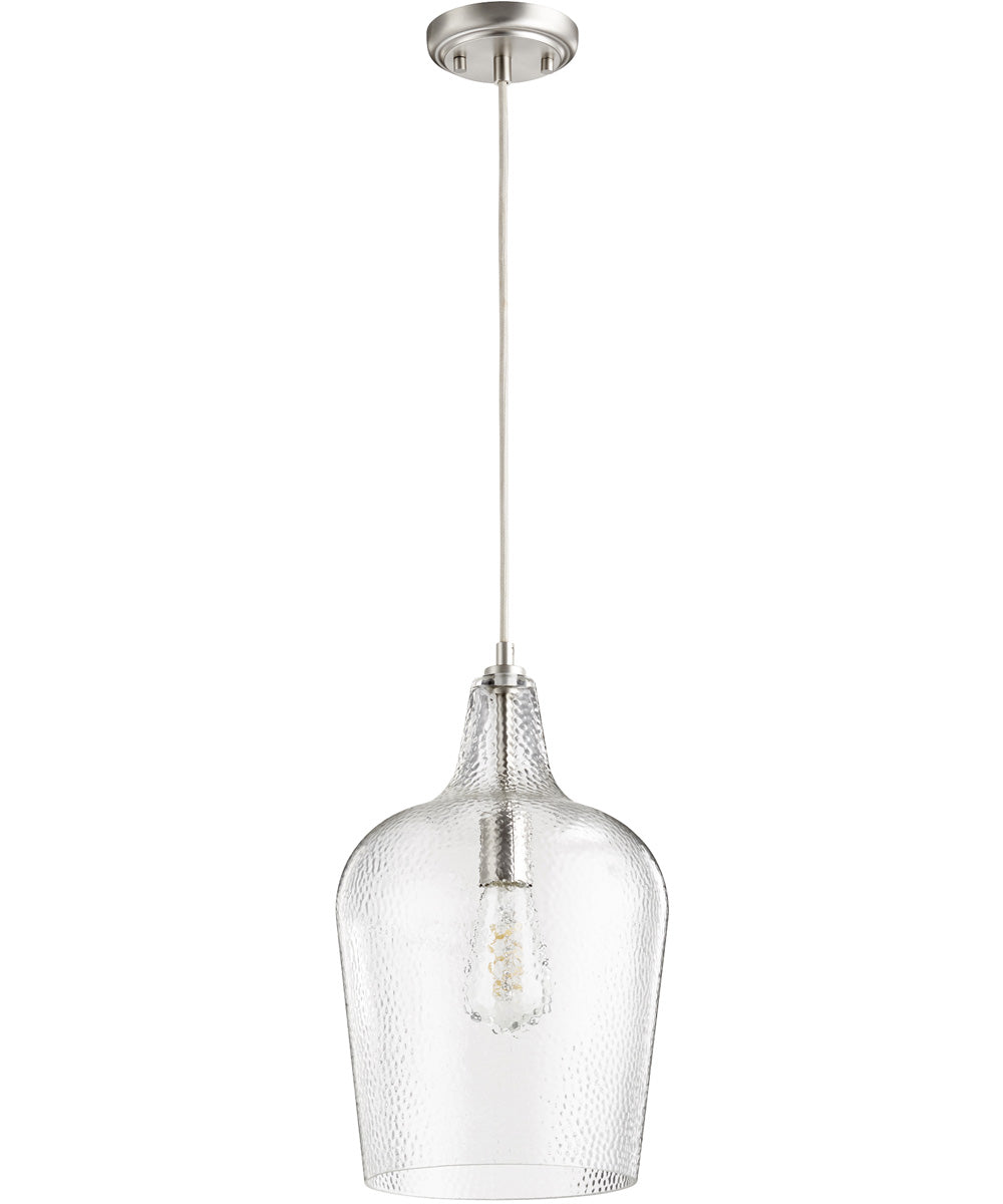 10W Single Light Pendant Light Fixture in Satin Nickel Finish - Perfect for Kitchen Island, Dining Room, or Entryway Lighting