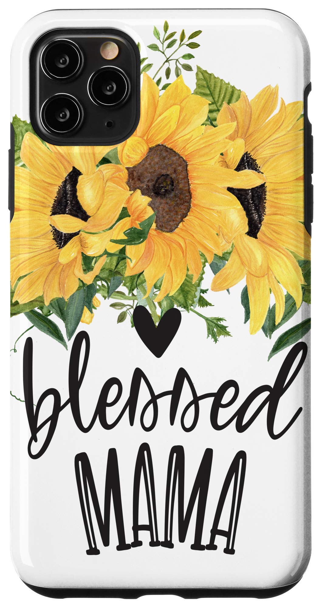 Blessed Mama iPhone 11 Pro Max Case - Floral Sunflower Design Protective Cover - Perfect Gift for Mother's Day, Birthday & Christmas - Ideal for Daily Use, Work & Special Occasions