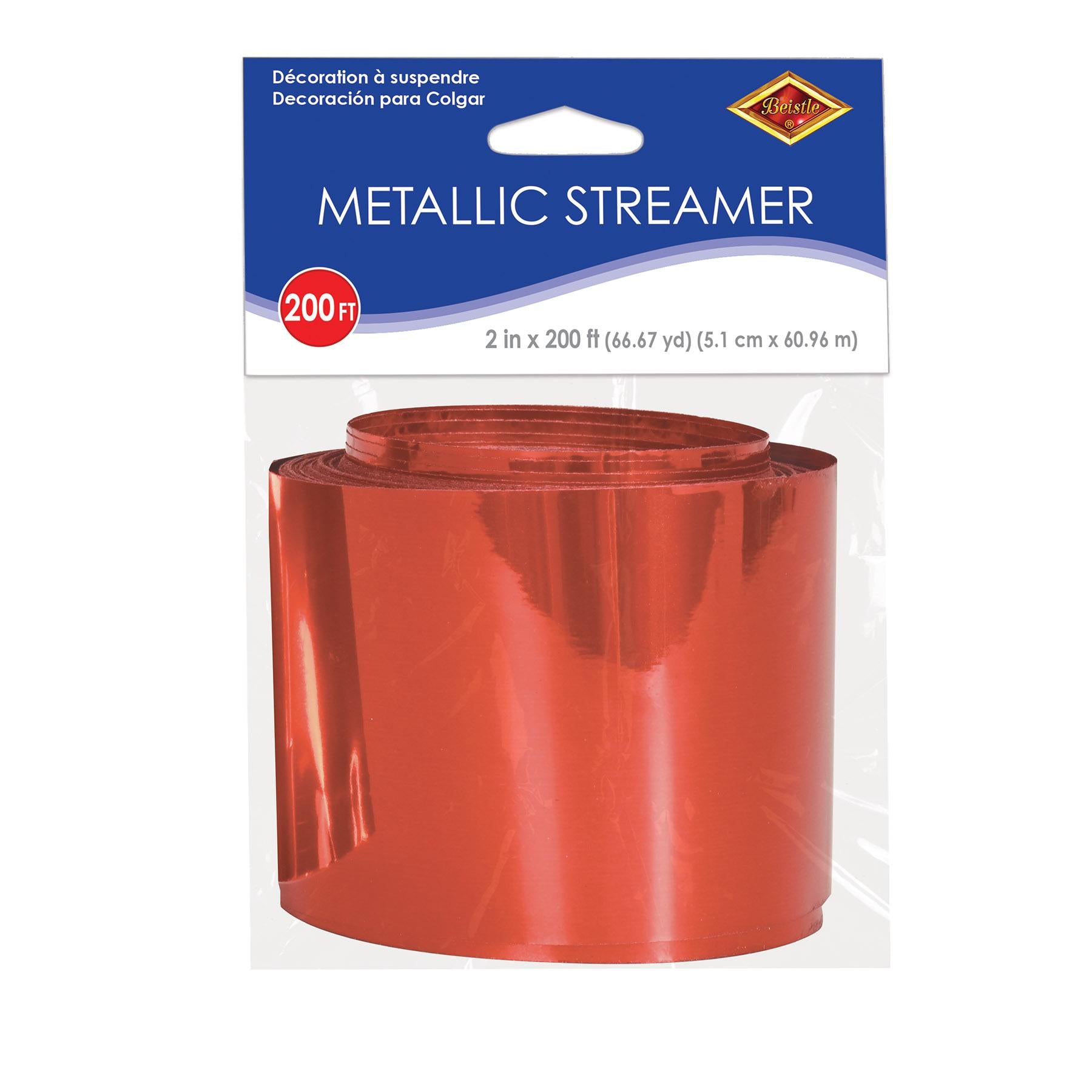 12 Pack Beistle Gleam 'N Party Streamer - Metallic Red Party Decorations for Birthday, Wedding & Holiday Celebrations