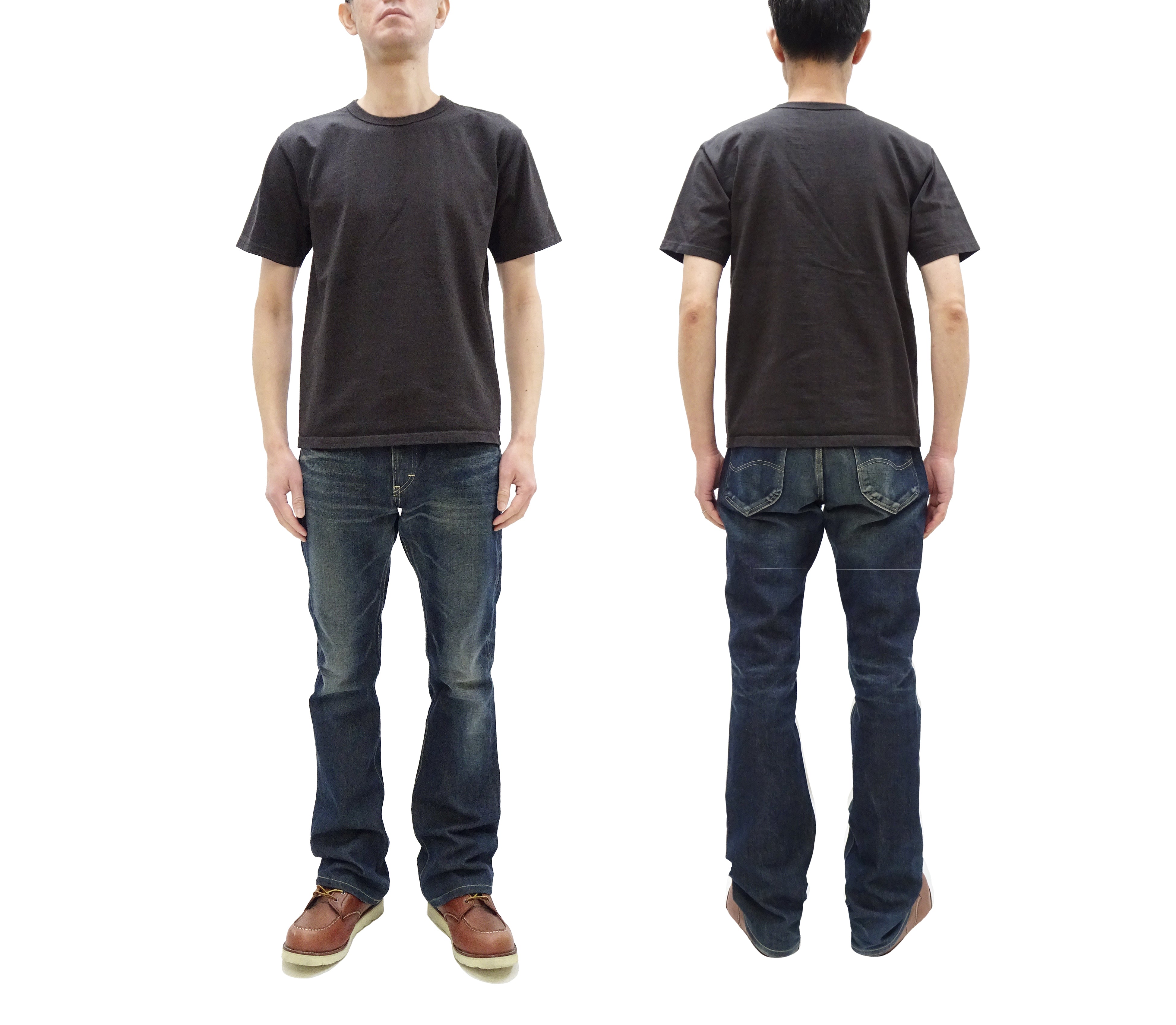 Studio D'artisan Men's Heavyweight Loopwheeled Jersey Short Sleeve T-Shirt - Premium Tsuri Ami Tee in Charcoal Black (Faded Black) | Casual Wear, Street Style & Everyday Comfort