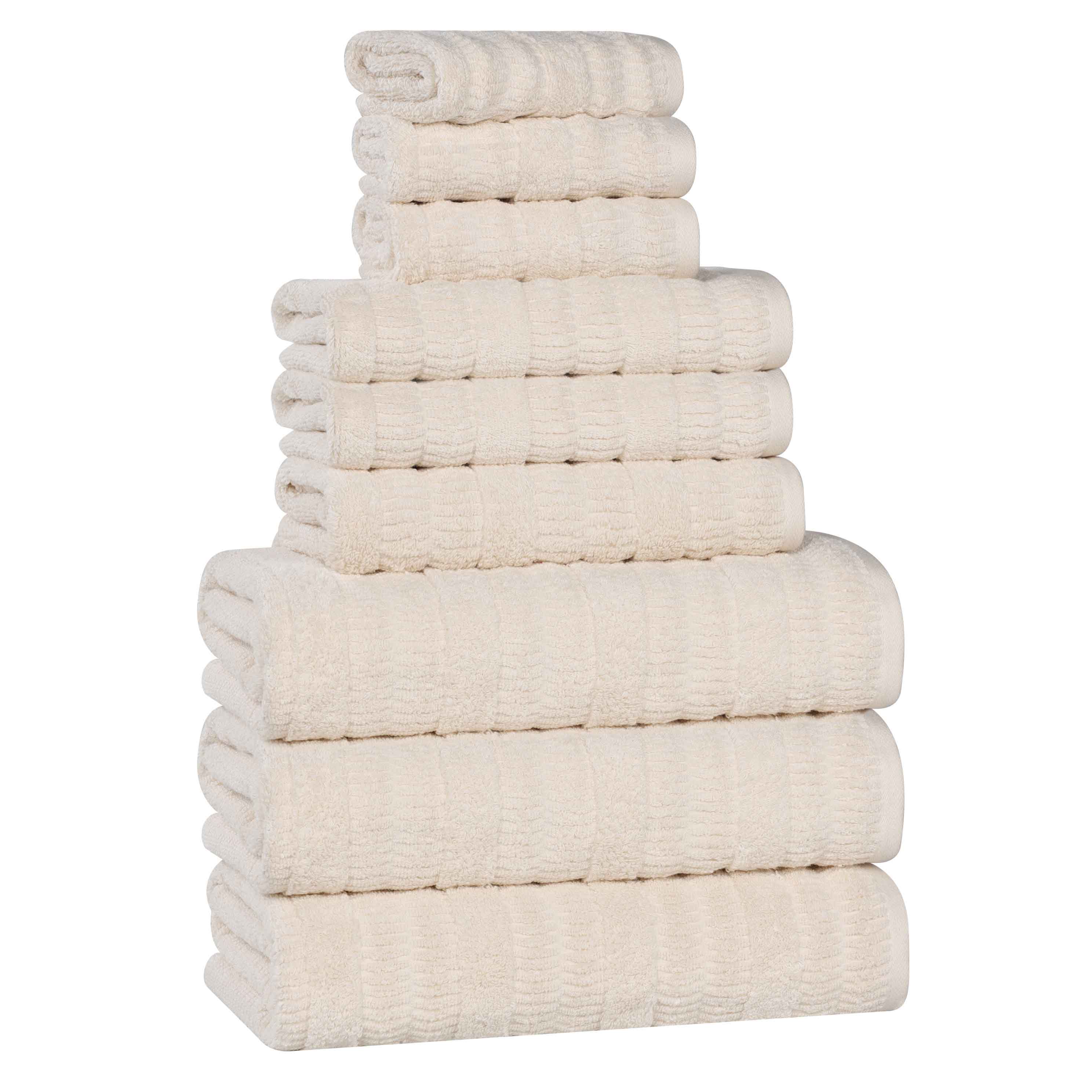 Premium 9-Piece Mika Smart Twist Cotton Towel Set - Soft, Absorbent & Quick-Drying Bath Towels for Spa, Gym & Luxury Home Use