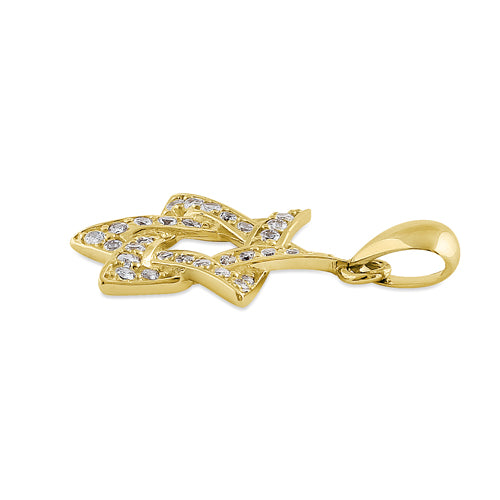 14K Yellow Gold Star of David CZ Pendant - Elegant Jewish Jewelry for Men & Women, Perfect for Hanukkah Gifts, Bar Mitzvah, Bat Mitzvah & Everyday Wear
