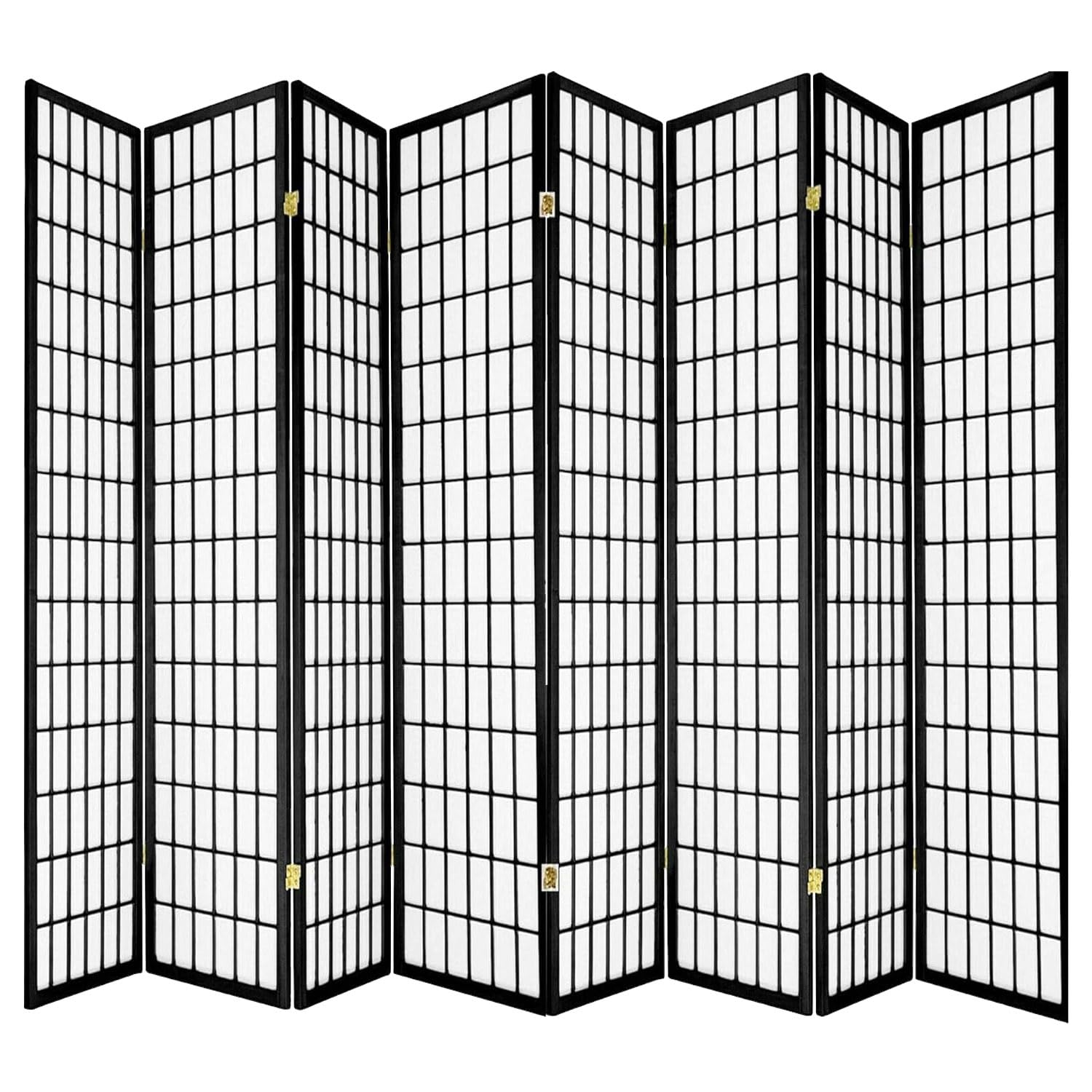 Legacy Decor 8-Panel Room Divider Privacy Screen - Black Shoji Style Partition 71