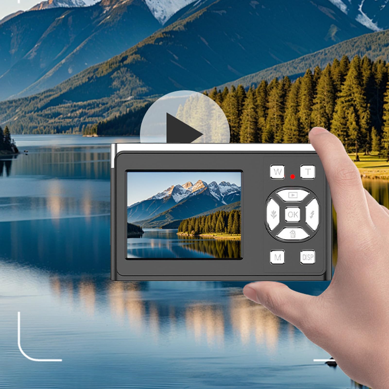 16X Zoom Digital Camera with 50MP UHD Image & 1080P Video, 2.2 Inch LCD Screen, Up to 128GB Storage - Perfect for Outdoor Photography, Travel, and Adventure (Black)