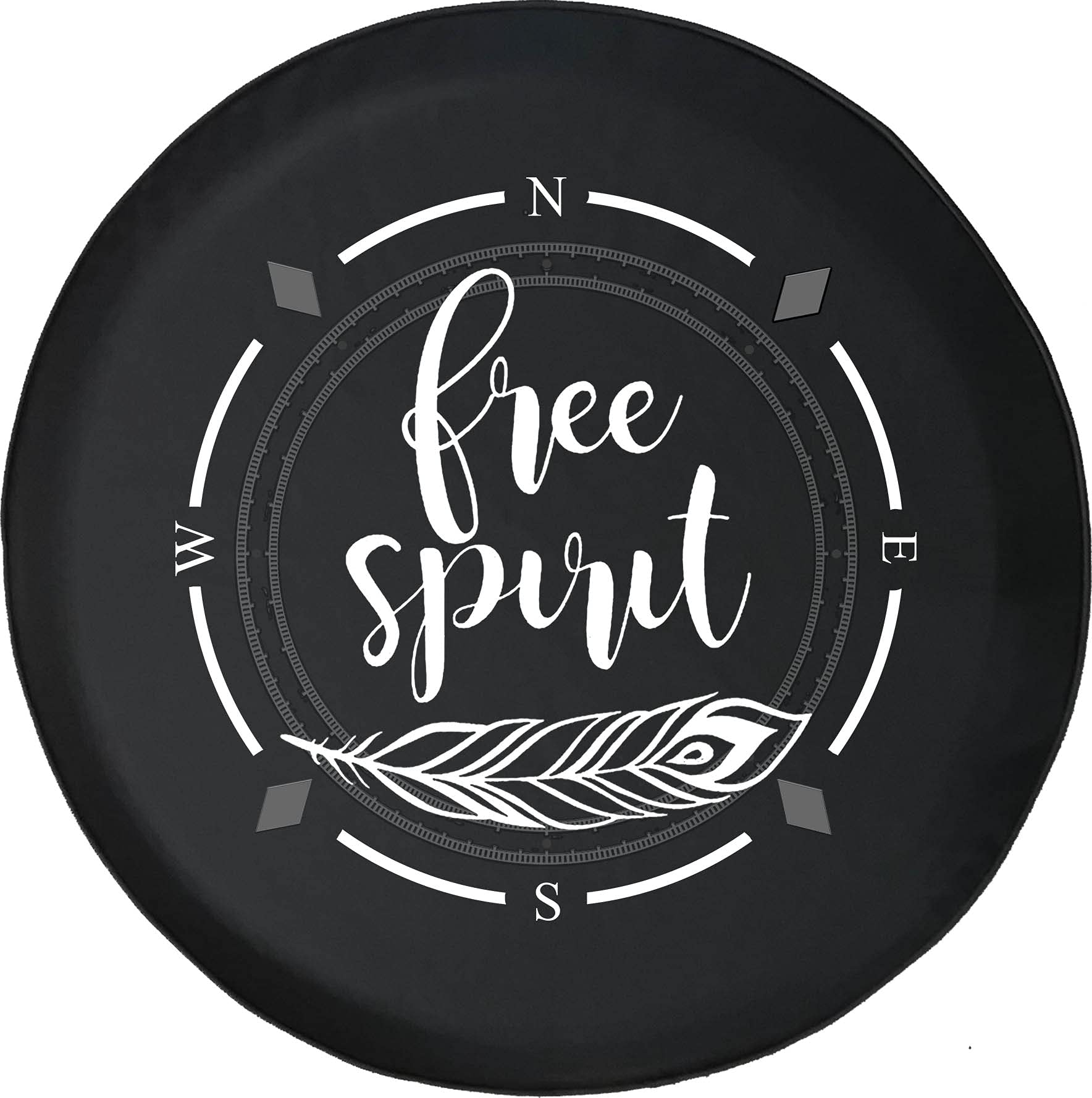 American Unlimited Spare Tire Cover with Compass Design - Free Spirit Wheel Protector for SUV, Trailer, RV & Multiple Vehicles | Durable Outdoor Accessory for Camping & Road Trips