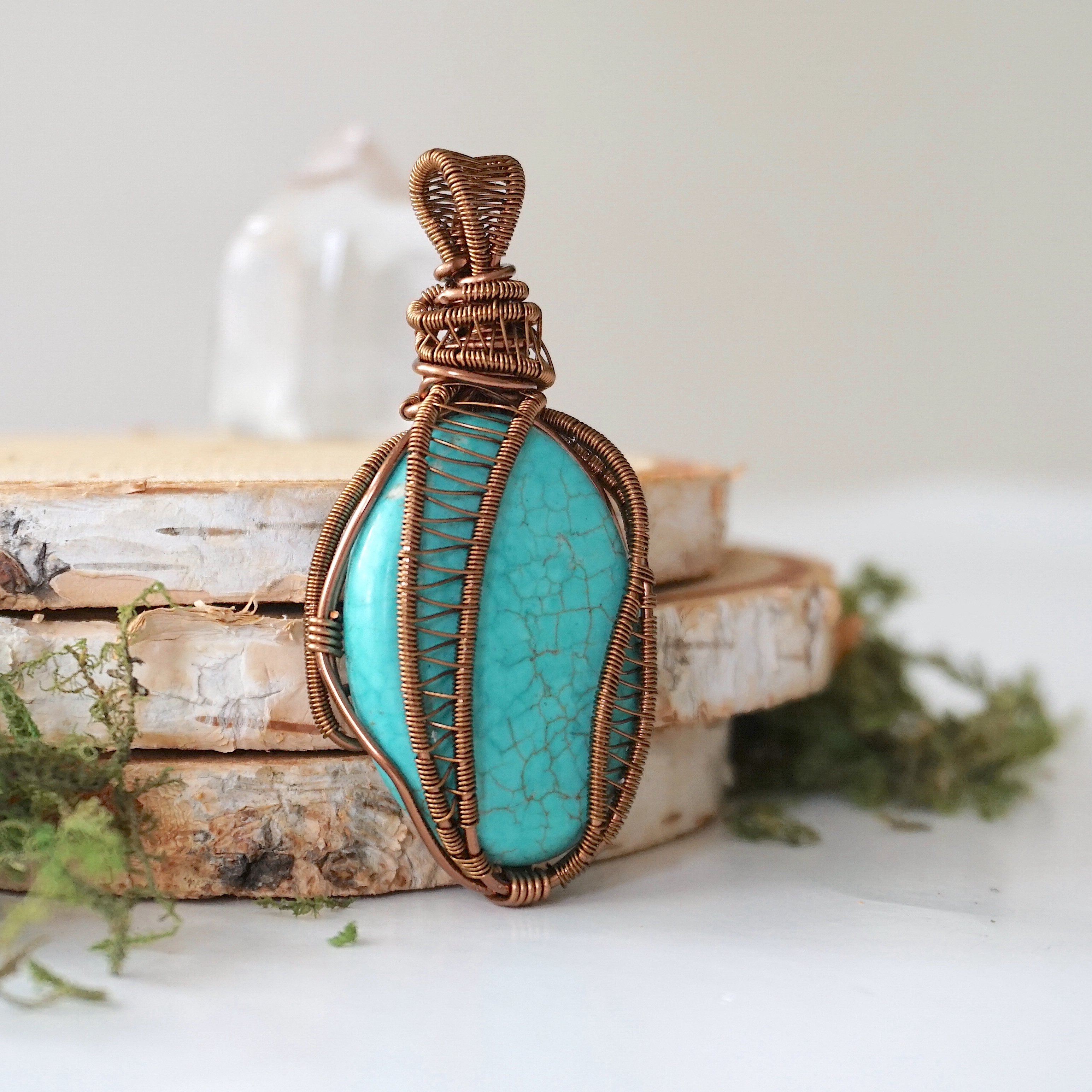 Vintage Turquoise Pendant Necklace in Antique Bronze - Boho Chic Jewelry for Women, Perfect for Casual Wear, Layering & Gift Giving