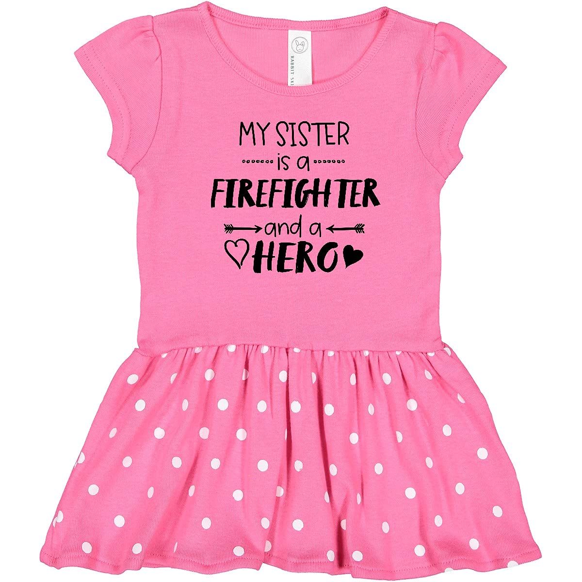 Inktastic My Sister is a Firefighter and a Hero Toddler Dress - Cute Firefighter Apparel for Girls, Comfortable Cotton Kids Outfit for Birthday, Playdate & Family Events