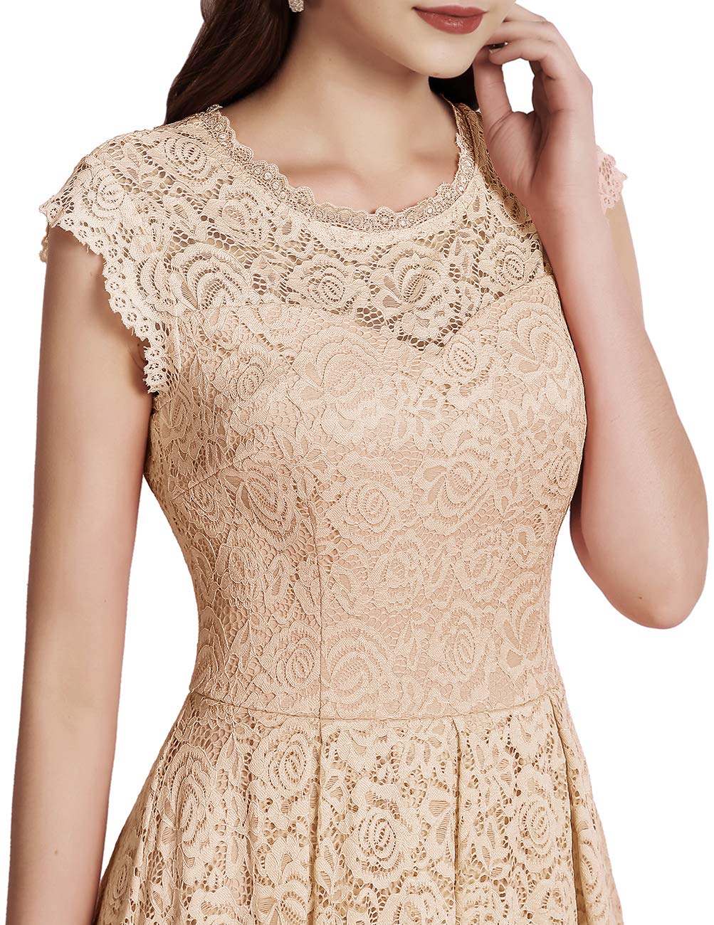 Meetjen Floral Lace Prom Graduation Cocktail Dress for Women - Elegant A-line Wedding Guest Dress for Parties, Formal Events & Special Occasions