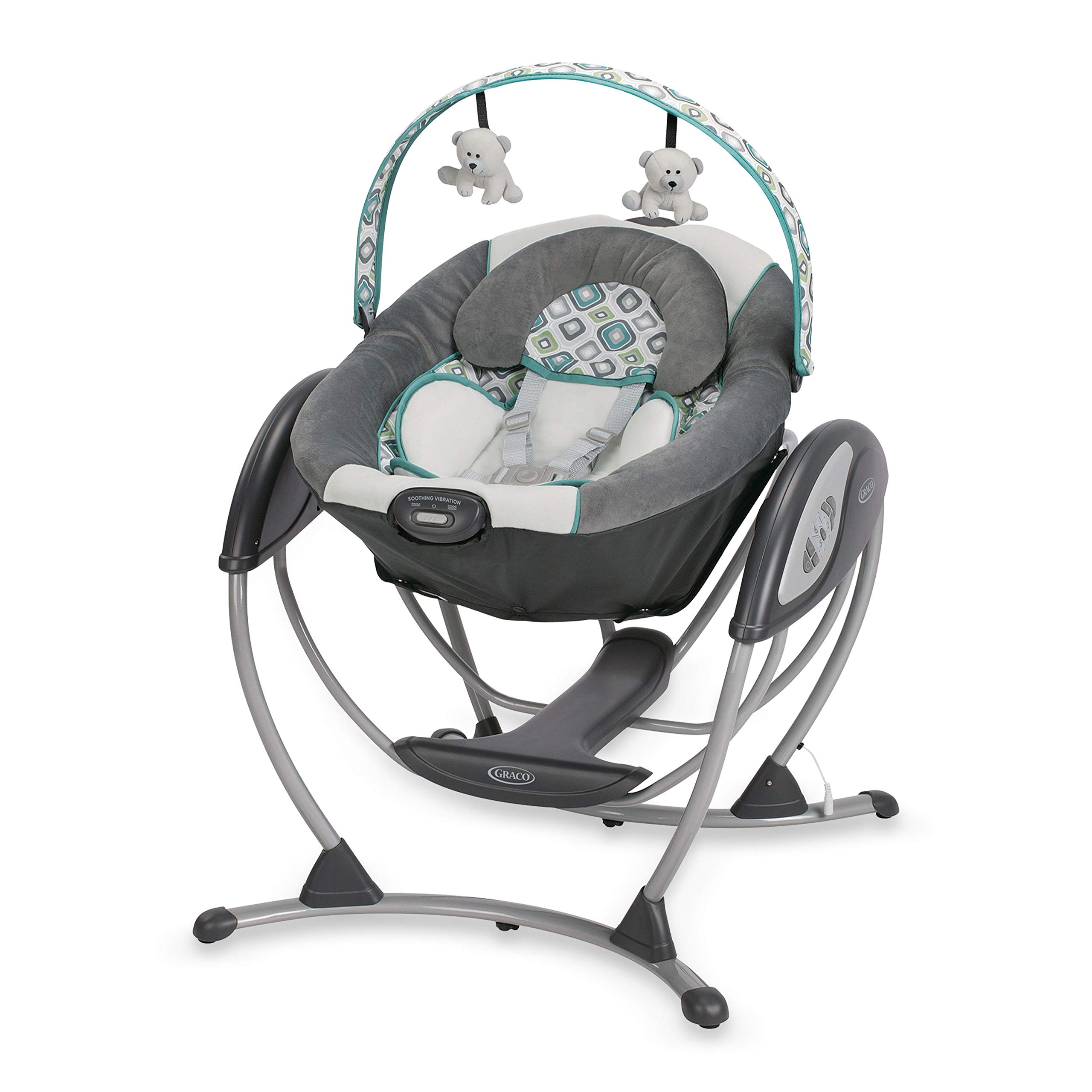 Graco Glider LX Baby Swing with Soothing Motion & Music - Portable Infant Swing for Newborns to Toddlers - Perfect for Nursery, Living Room & Travel