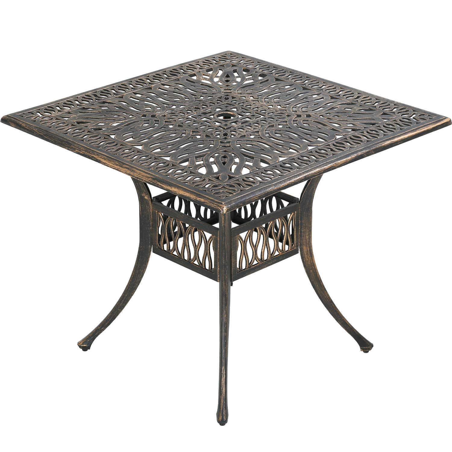 **FDW Square Outdoor Dining Table - Weather Resistant Wrought Iron Patio Table for Poolside, Balcony & Garden - Perfect for Outdoor Entertaining & Relaxation**