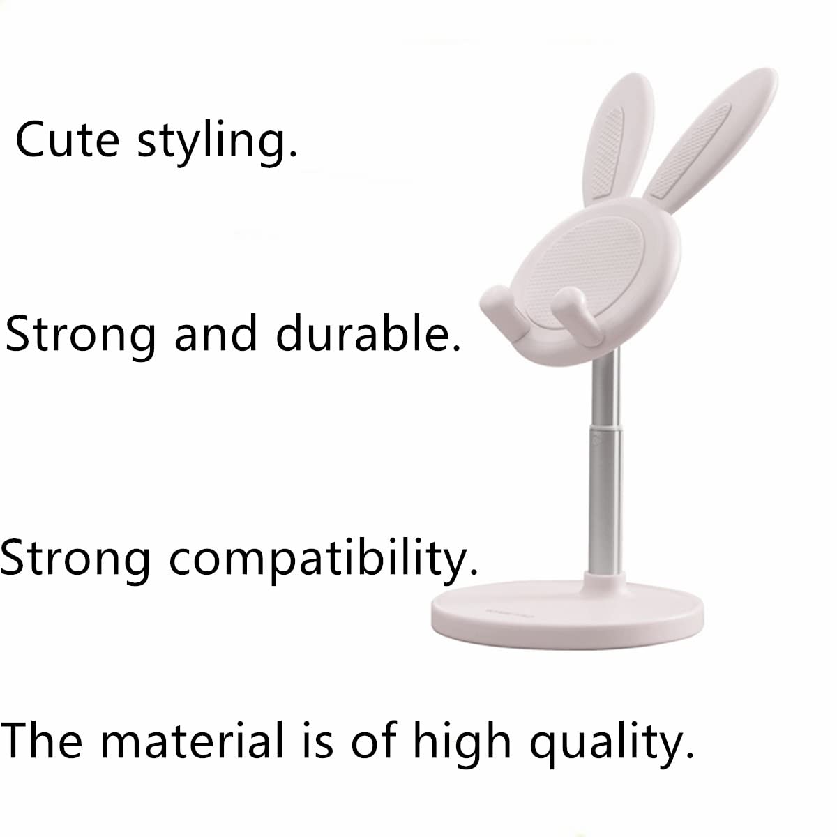 Adorable Bunny Phone Stand - Adjustable Holder for Nintendo Switch, iPhone, iPad, Tablets & Smartphones - White - Perfect for Gaming, Watching Videos & Hands-Free Calling