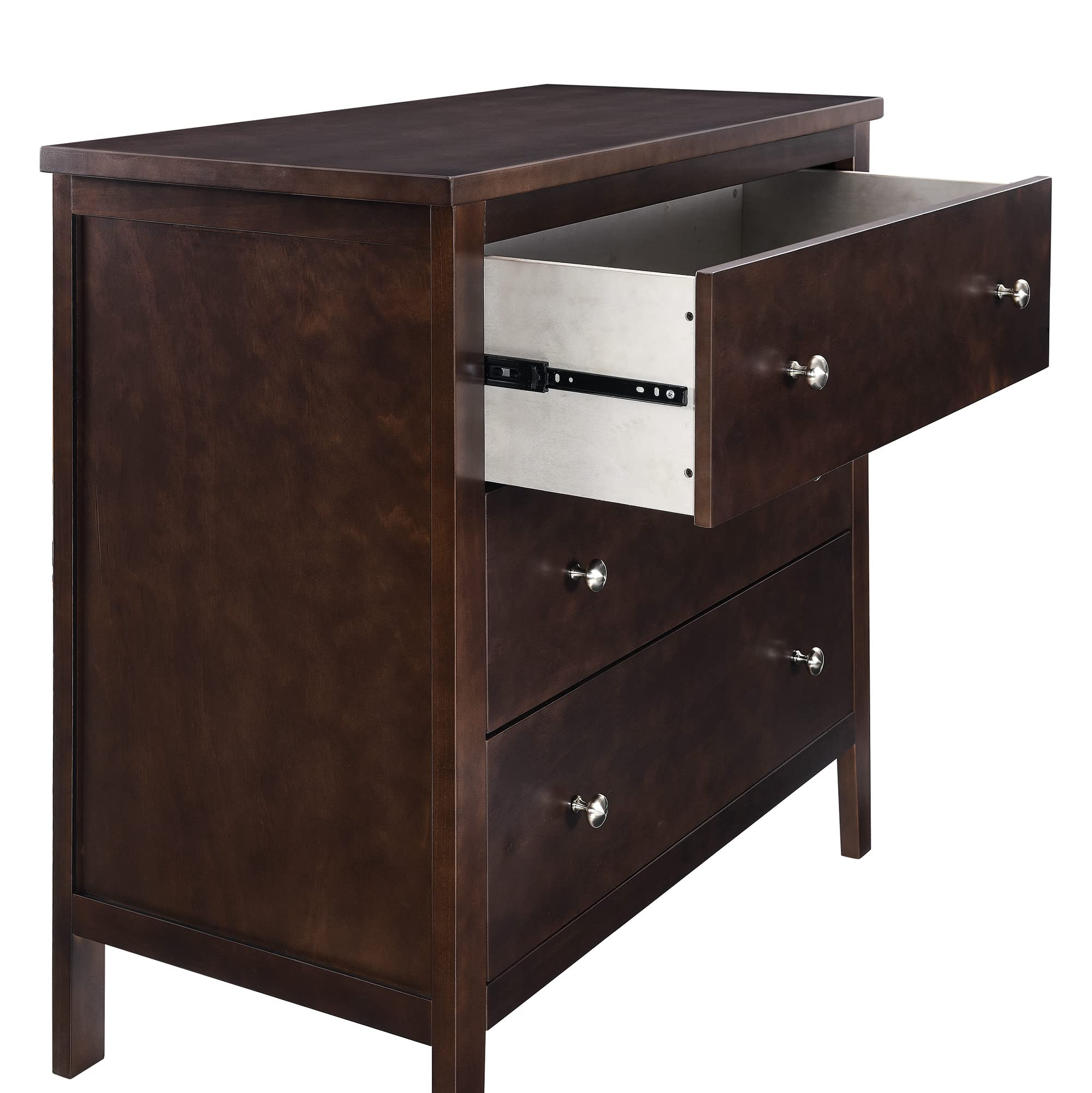 Delta Children Campbell 3-Drawer Dresser in Walnut Espresso - Perfect for Nursery, Kids Room & Bedroom Storage