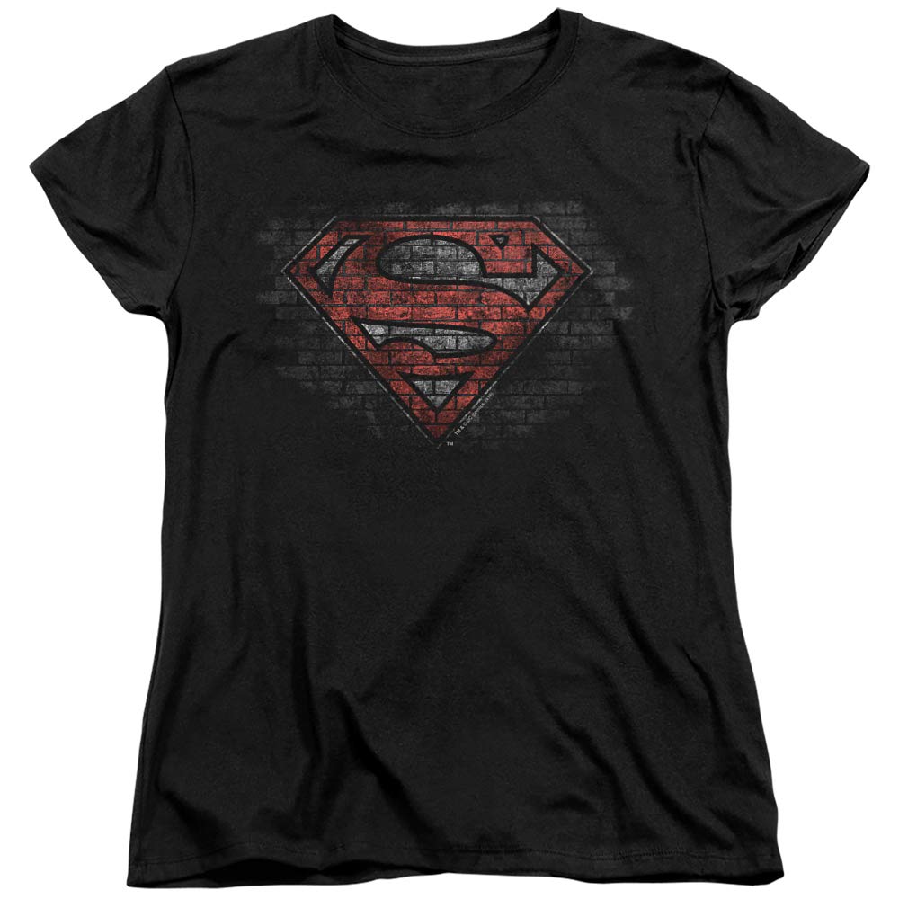 Superman Brick S Women's T-Shirt | Graphic Tee for DC Comics Fans | Casual Wear & Cosplay Outfit