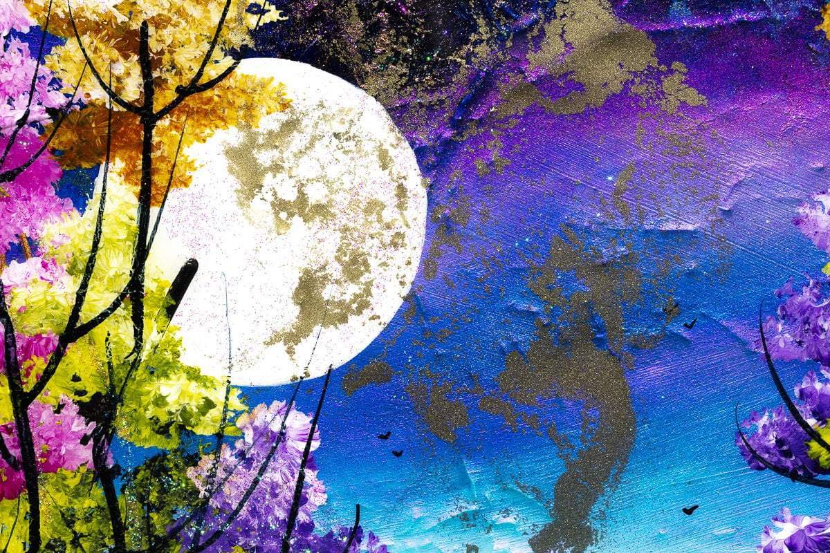 Original Moonlit Path Painting - Handmade Wall Art for Living Room, Bedroom & Office Decor - Perfect Gift for Home & Housewarming