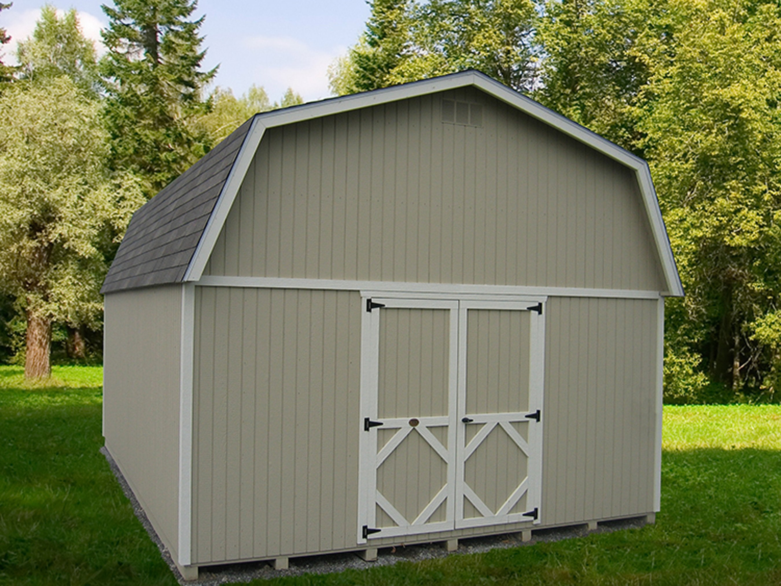 Classic Gambrel Large Barn Panelized DIY Kit - Easy Assembly Prefab Shed for Backyard Storage, Workshop & Outdoor Use