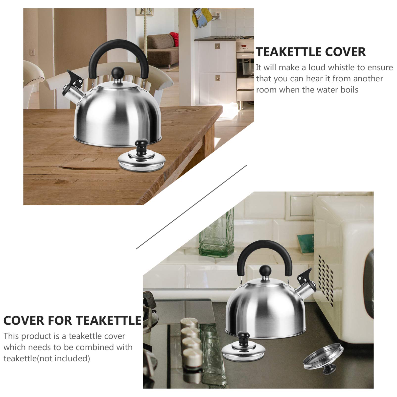 2-Pack Stainless Steel Whistling Tea Kettle Lids - Durable & Heat-Resistant Replacement Covers for Stovetop Kettles - Perfect for Tea Brewing, Coffee Making & Kitchen Use