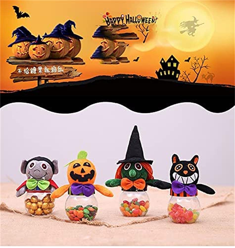 Halloween Mini Candy Jars - Cute Black Cat Pumpkin Devil Witch Themed Party Gift Containers for Candy Storage | Perfect for Trick-or-Treating, Halloween Parties & Kids' Treat Collections