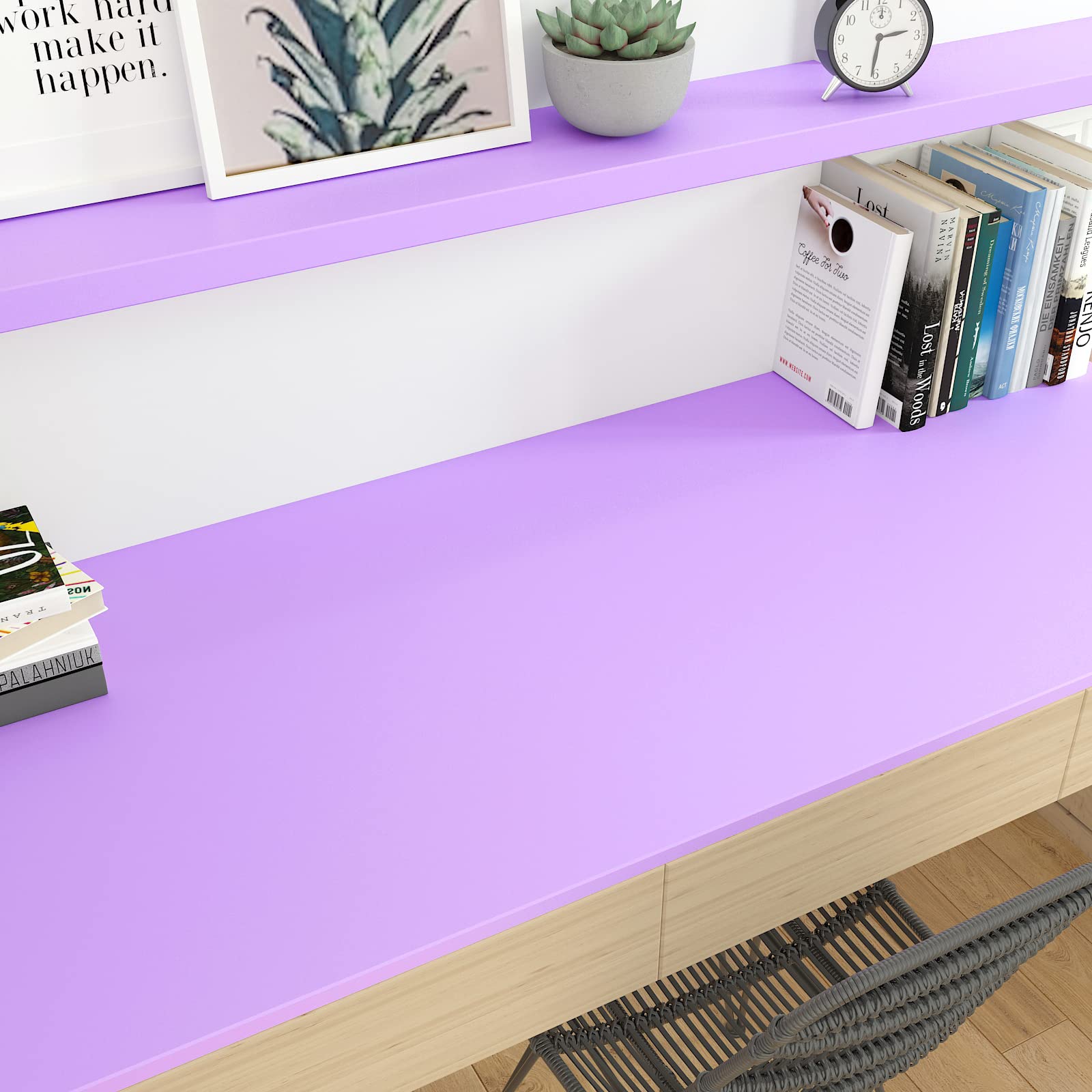 YENHOME Purple Contact Paper - Self-Adhesive Removable Wallpaper for Walls, Cabinets & Bulletin Boards | Matte Finish Peel & Stick Wall Covering (17.7