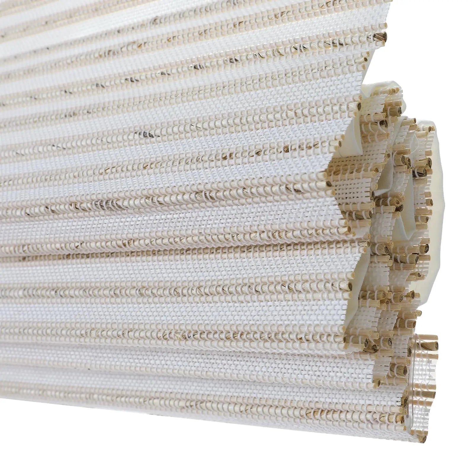 Natural Bamboo Woven Paper Window Shade - Sand White | Eco-Friendly Roller Blind for Living Room, Bedroom & Office Decor