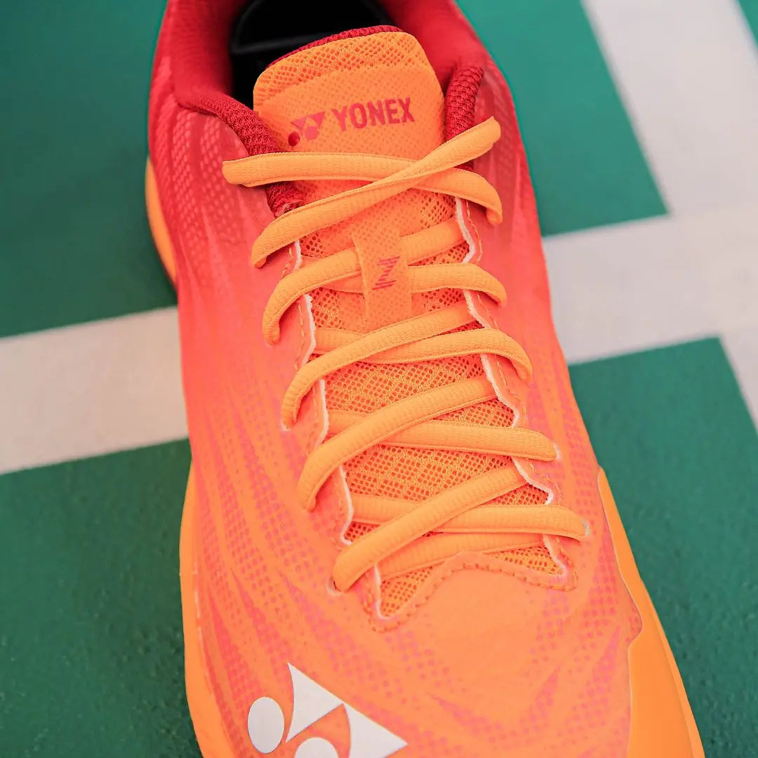 Yonex Aerus Z2 Men's Badminton Shoes - Lightweight & Breathable (Orange/Red) - Perfect for Court Sports & Indoor Games