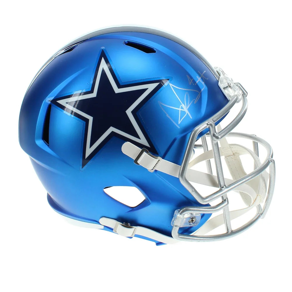 Dak Prescott Autographed Dallas Cowboys Full Size Blaze Helmet with JSA COA - Signed NFL Football Collectible for Fans, Man Cave, Sports Memorabilia Display
