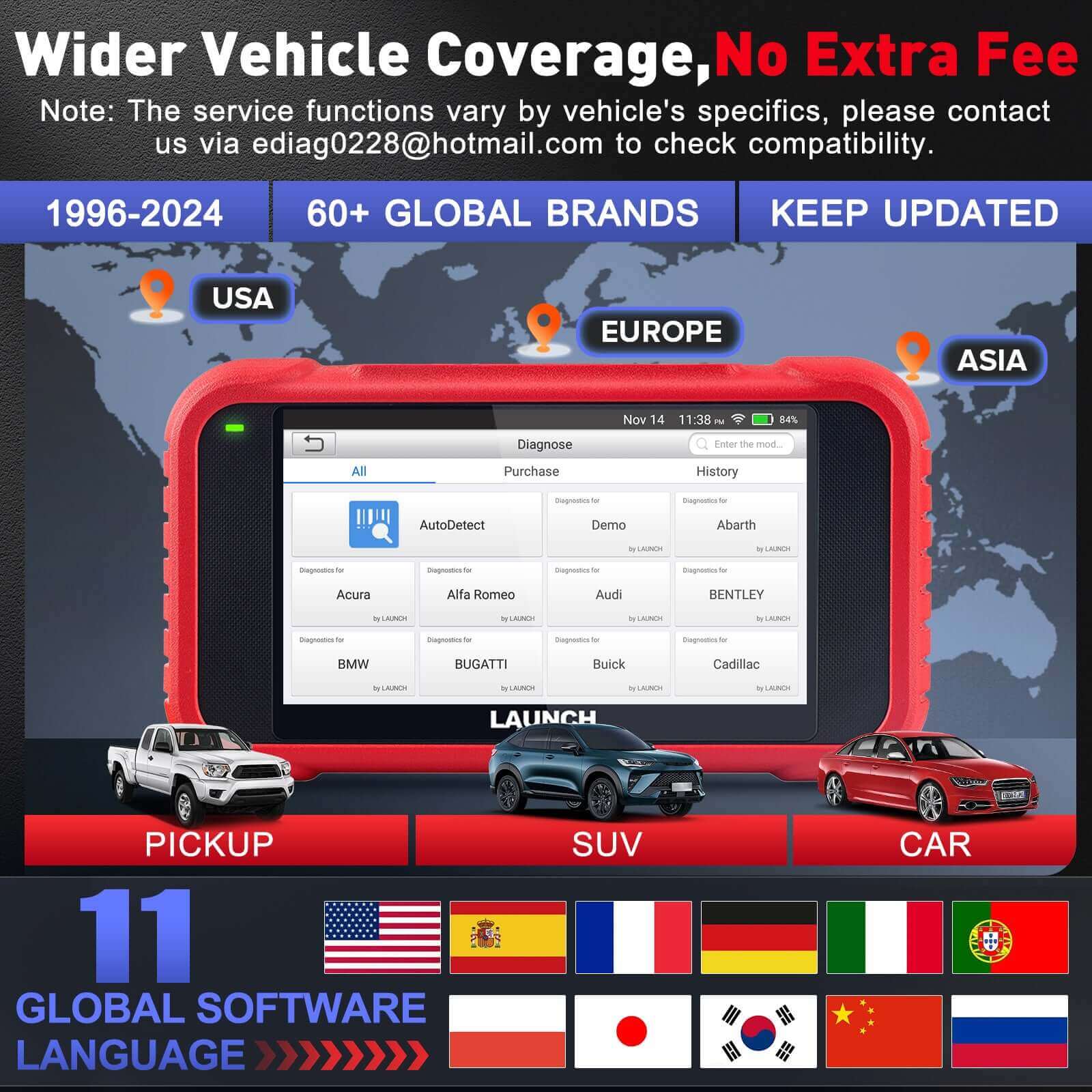 2025 Upgraded LAUNCH CRP123E V2.0 OBD2 Scanner - Professional Automotive Diagnostic Tool for Engine, ABS, SRS, Transmission | 7 Reset Functions (Oil, Throttle, SAS, BMS, EPB, DPF, ABS Bleeding) | Battery Test | FCA SGW Bypass | Lifetime Free Updates | Perfect for Mechanics & DIY Car Repair