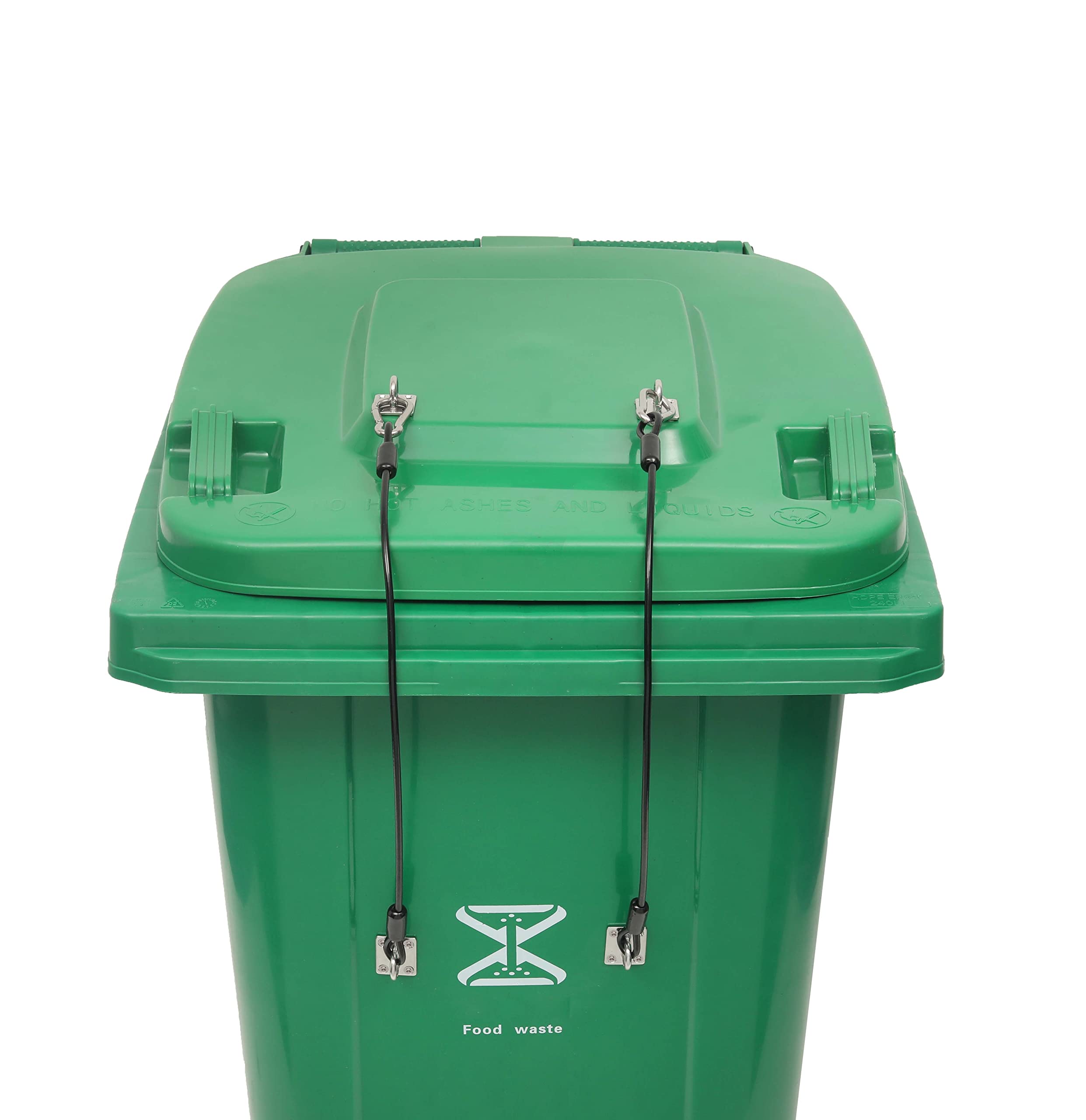 TonGass 2-Pack Black Stainless Steel Trash Can Locks with Wire Ropes - Bear Proof & Squirrel Resistant Garbage Bin Lid Lock - Universal Fit for Outdoor Trash Cans, Dumpsters & Animal-Proof Containers - Perfect for Camping, Backyards & Wildlife Areas