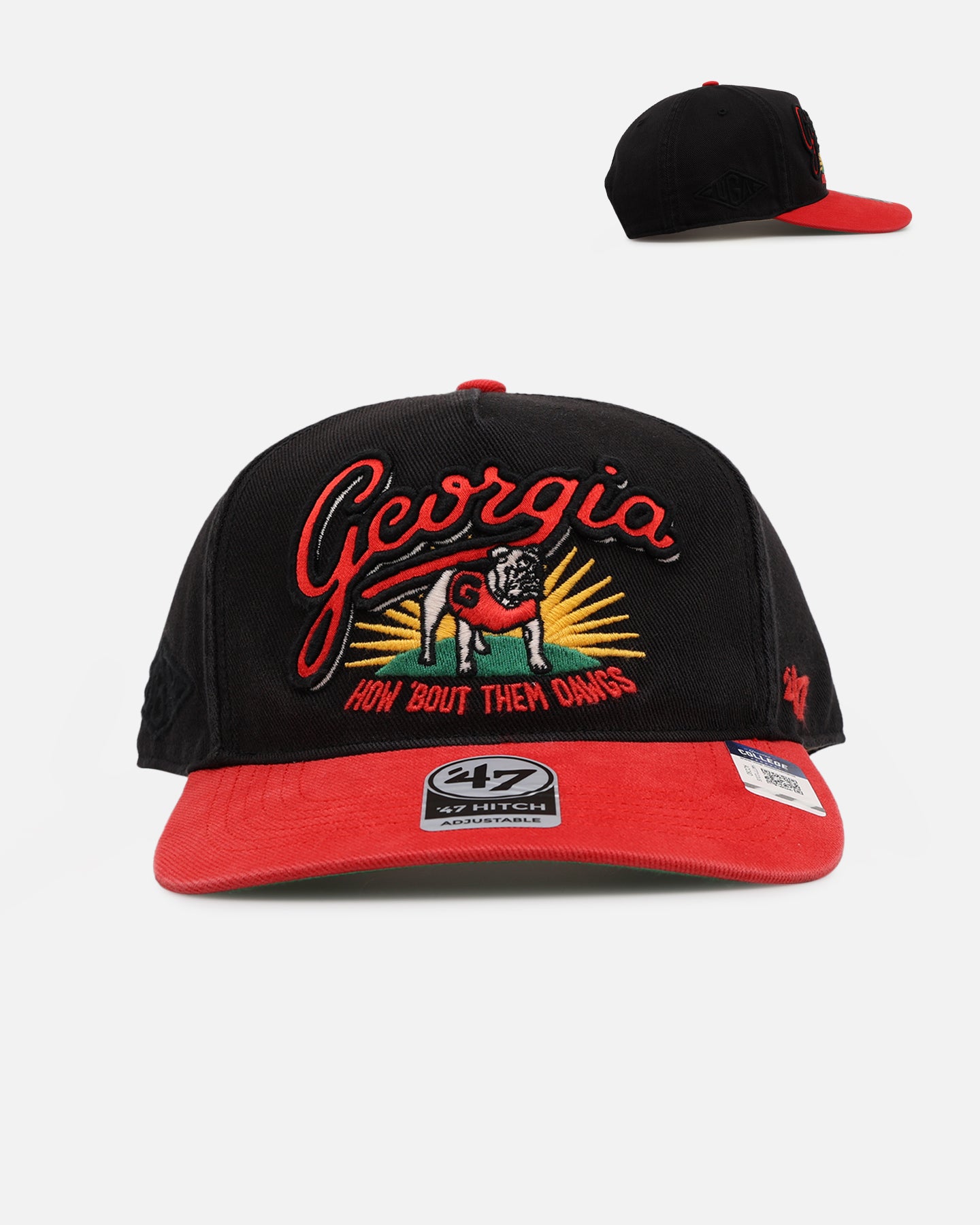 47 Brand Georgia Bulldogs 'NCAA Trophy Case' Premium Hitch Snapback Black Hat - Adjustable Baseball Cap for Men & Women - Perfect for Game Day, Sports Events & Casual Wear