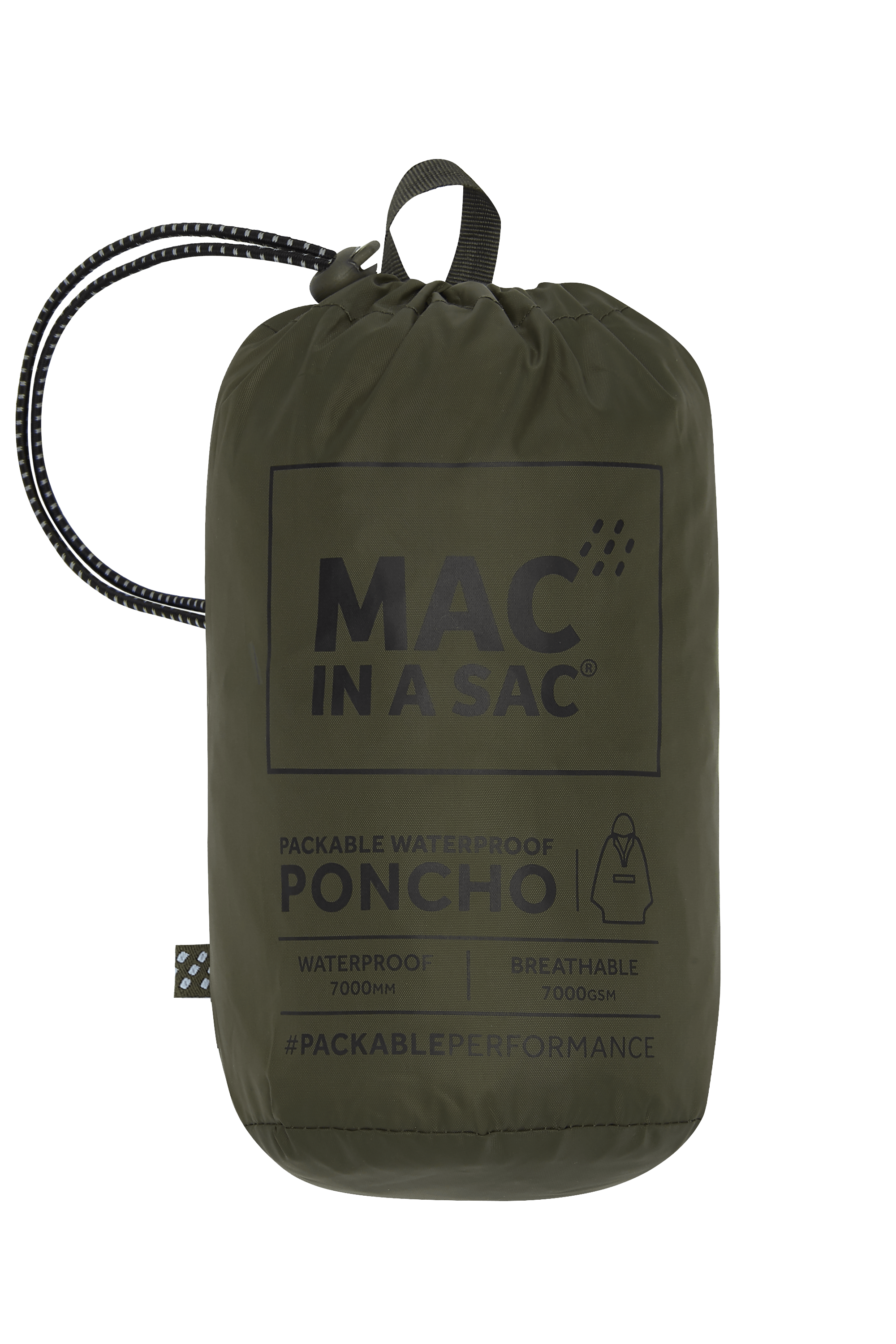 Mac In A Sac Packable Waterproof Unisex Rain Poncho - Lightweight Travel Raincoat for Hiking, Camping & Outdoor Adventures (Khaki)