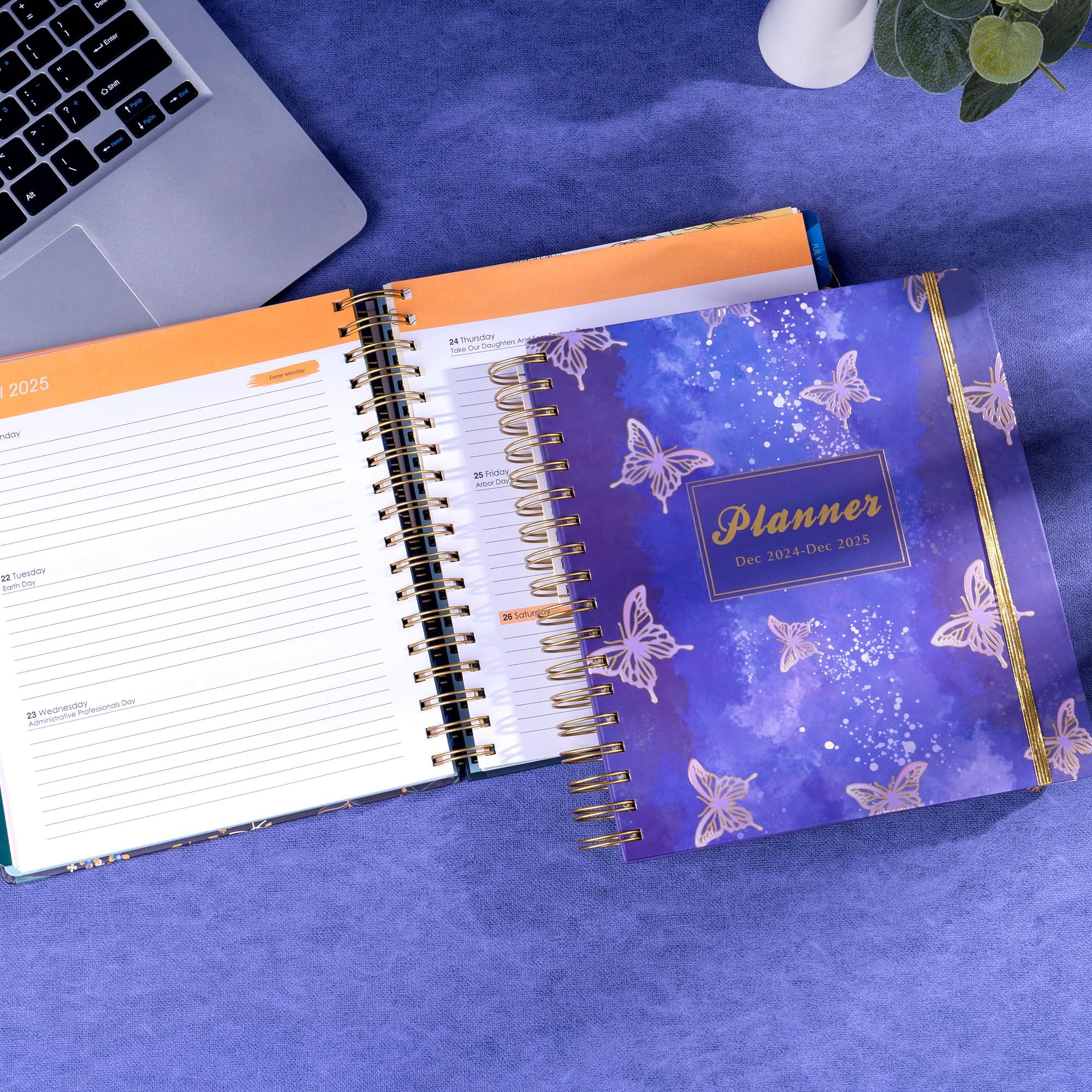 2025 Weekly & Monthly Planner - Spiral Bound Hardcover Calendar (Dec 2024-Dec 2025) | 8.3