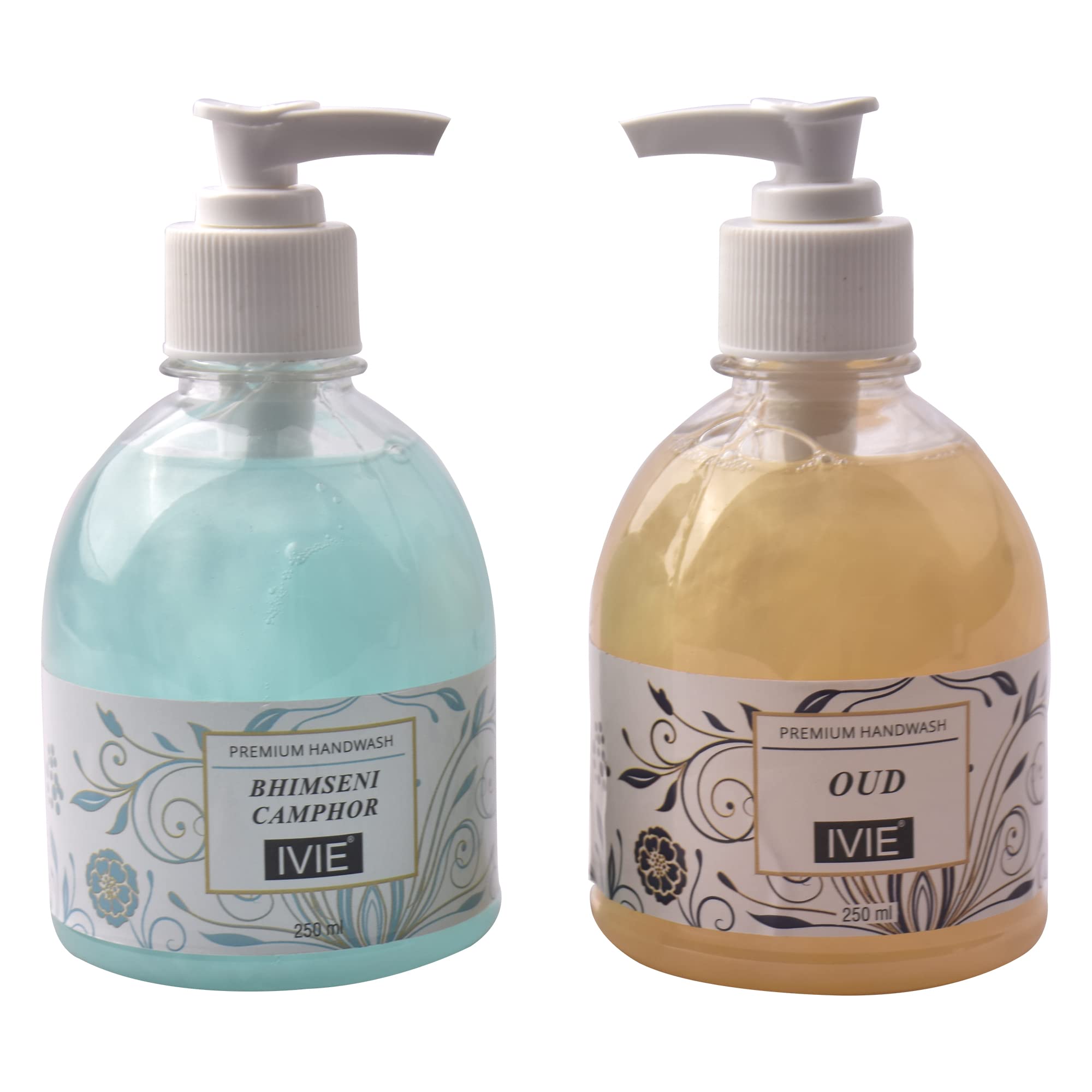 IVIE Premium Bhemseni Camphor & Oud Liquid Hand Soap Refillable Dispenser - 2 Pack (300ml Each) | Antibacterial Foaming Hand Wash with Moisturizing Formula | Gentle on Skin | Perfect for Home, Kitchen & Bathroom Use