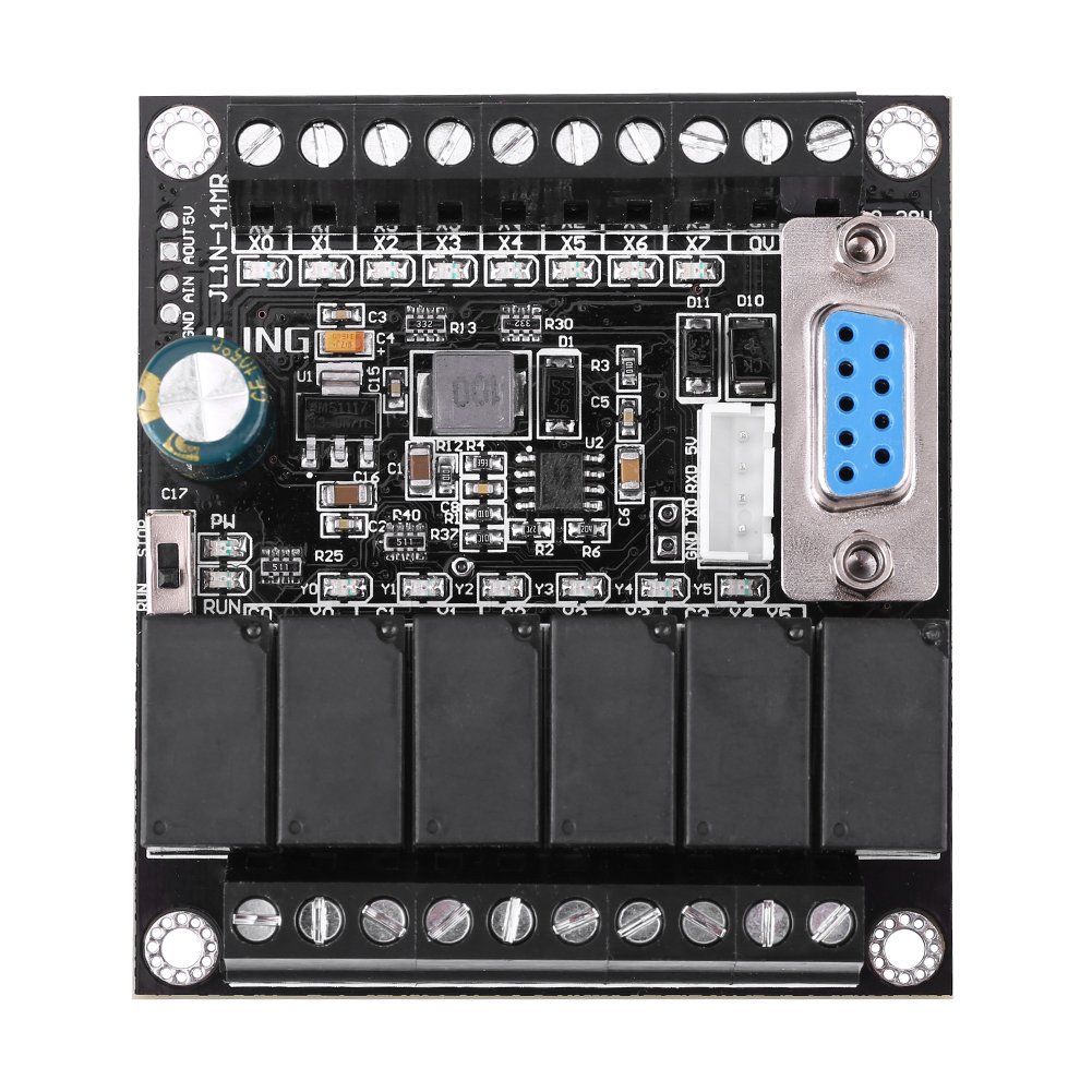 FX1N-14MR PLC Programmable Logic Controller - Relay Output Module, Motor Controller, DC Panel for Industrial Automation | Perfect for Factory Equipment, Production Line Control, and Machinery Automation Systems