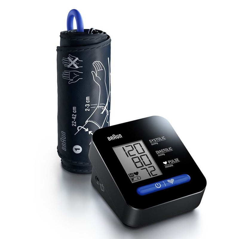 Braun ExactFit 1 Upper Arm Blood Pressure Monitor BUA5000 - Accurate Digital BP Cuff for Home Use, Large LCD Display, Irregular Heartbeat Detection - Ideal for Hypertension Monitoring & Heart Health Tracking