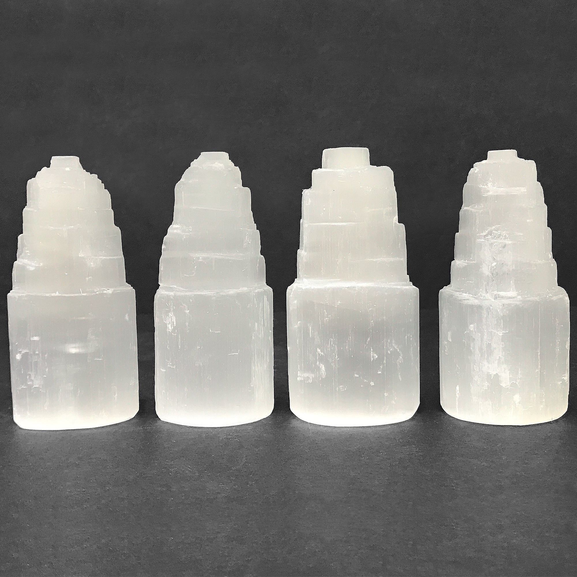 Natural Self Standing Selenite Crystal Pagoda Tower - Energy Cleansing & Healing Stone for Meditation, Chakra Alignment - Spiritual Home Decor & Protection Crystal (12