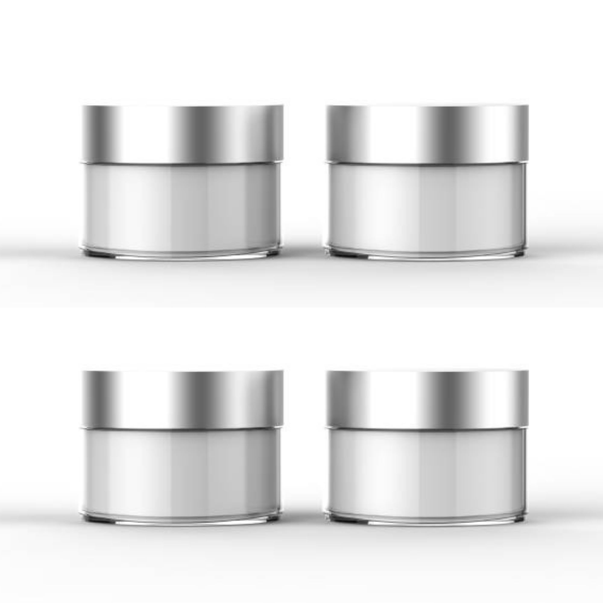30g Clear Glass Cosmetic Jars with Silver Lids - 4 Pack Refillable Makeup Containers for Creams, Balms, Scrubs & Travel Essentials | Airtight Inner Liners, Eco-Friendly Recyclable Glass | Perfect for DIY Skincare, Organizing Jewelry & On-the-Go Beauty