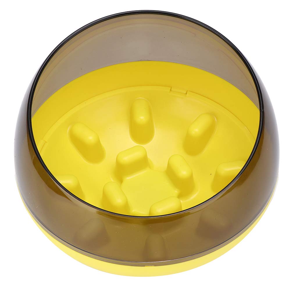 Pssopp Slow Feeder Dog Bowl - Interactive Pet Feeding Dish for Fast Eaters - Anti-Bloat & Foraging Design - Yellow - Perfect for Mealtime Fun & Digestion Aid